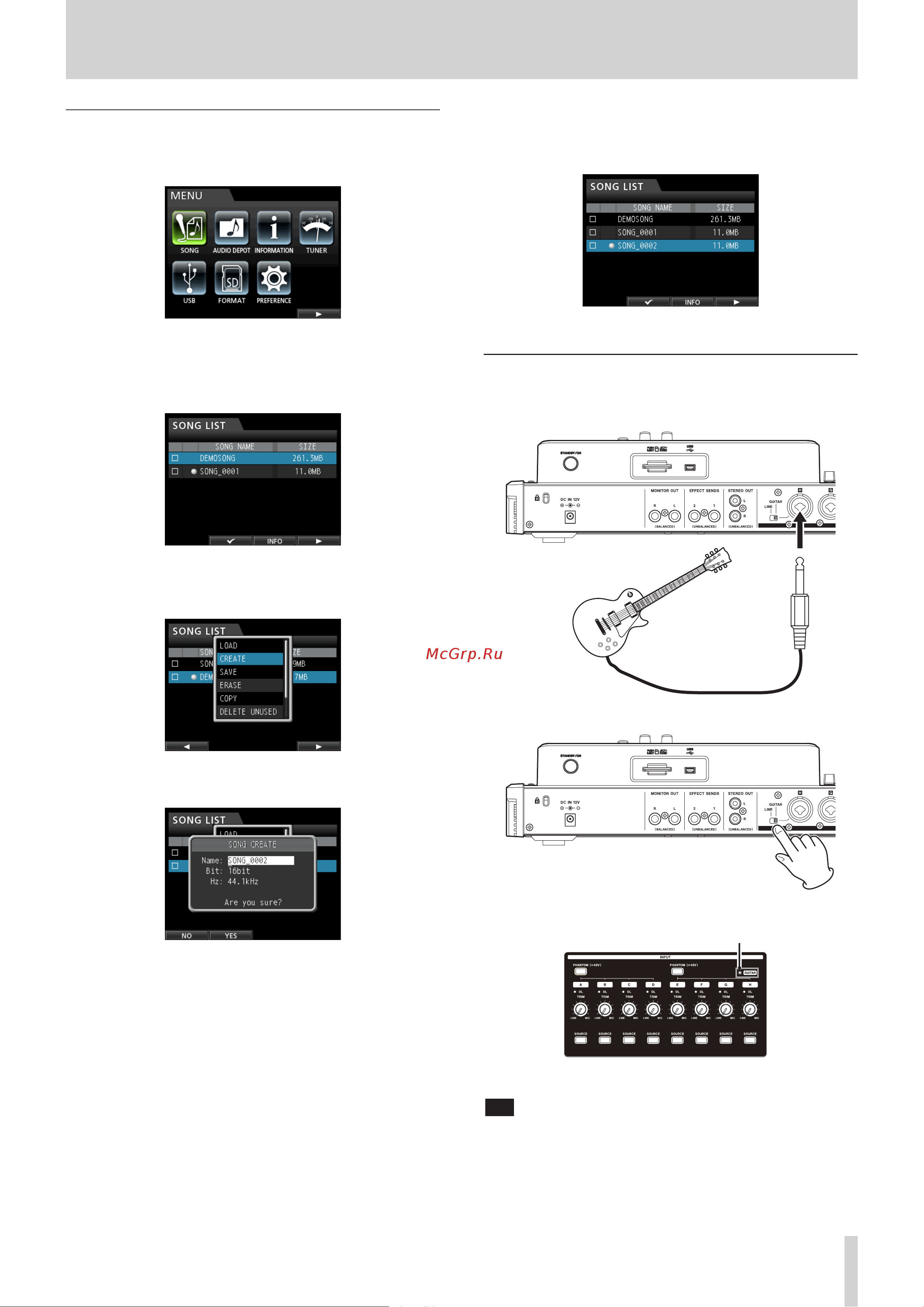 Tascam DP-32SD [11/76] Quick guide