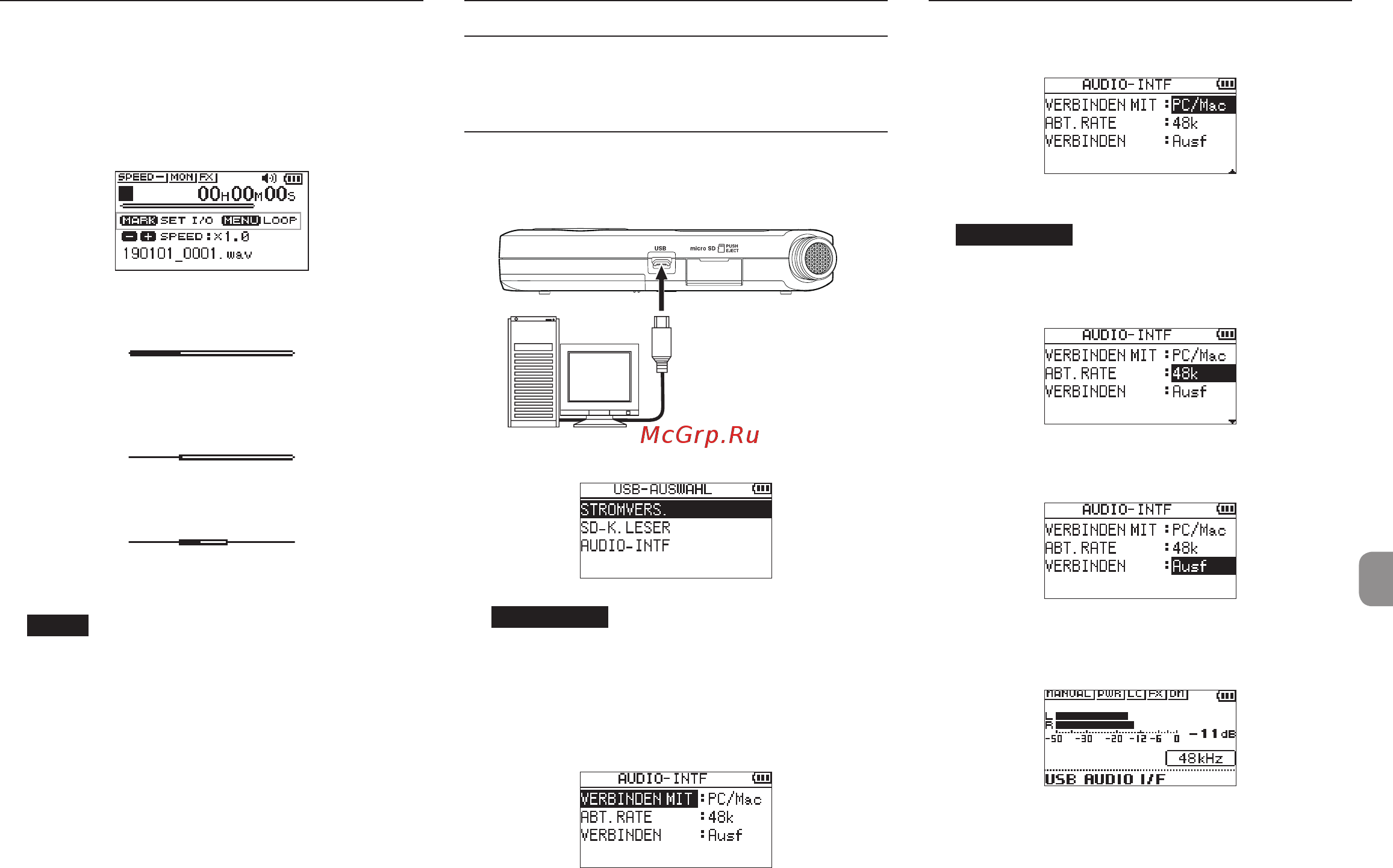 Tascam DR-05X [47/92] Einen markierten abschnitt wiederholt wiedergeben loop wiedergabe