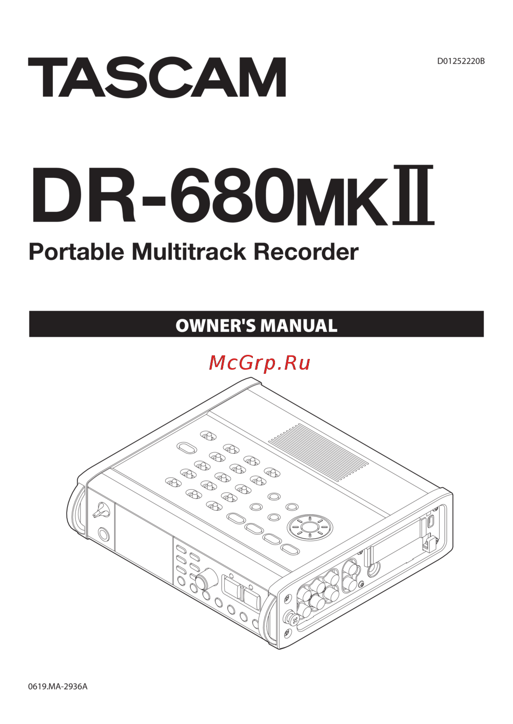 Tascam DR-680MKII Руководство пользователя