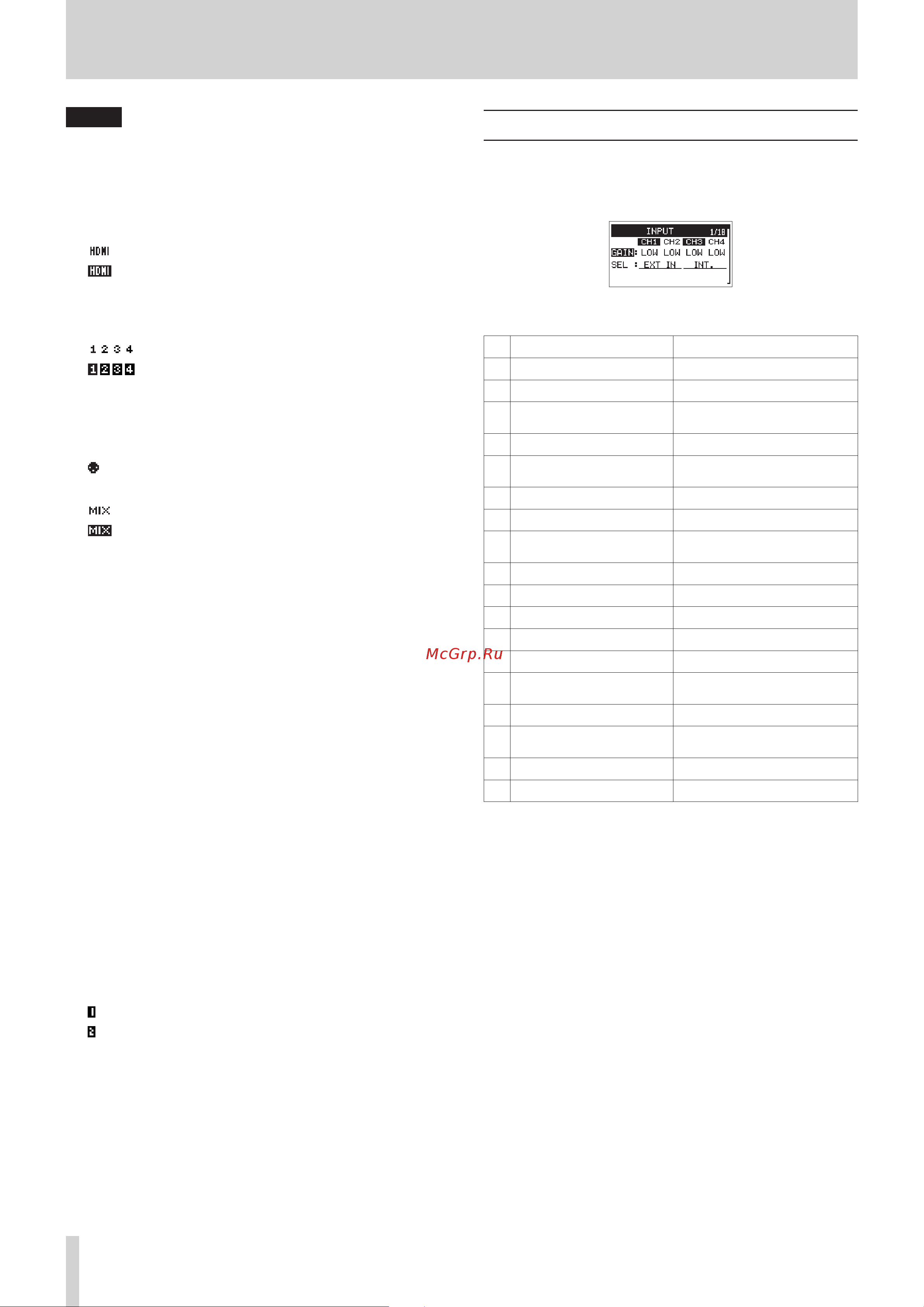 Tascam DR-701D [10/46] Menu structure