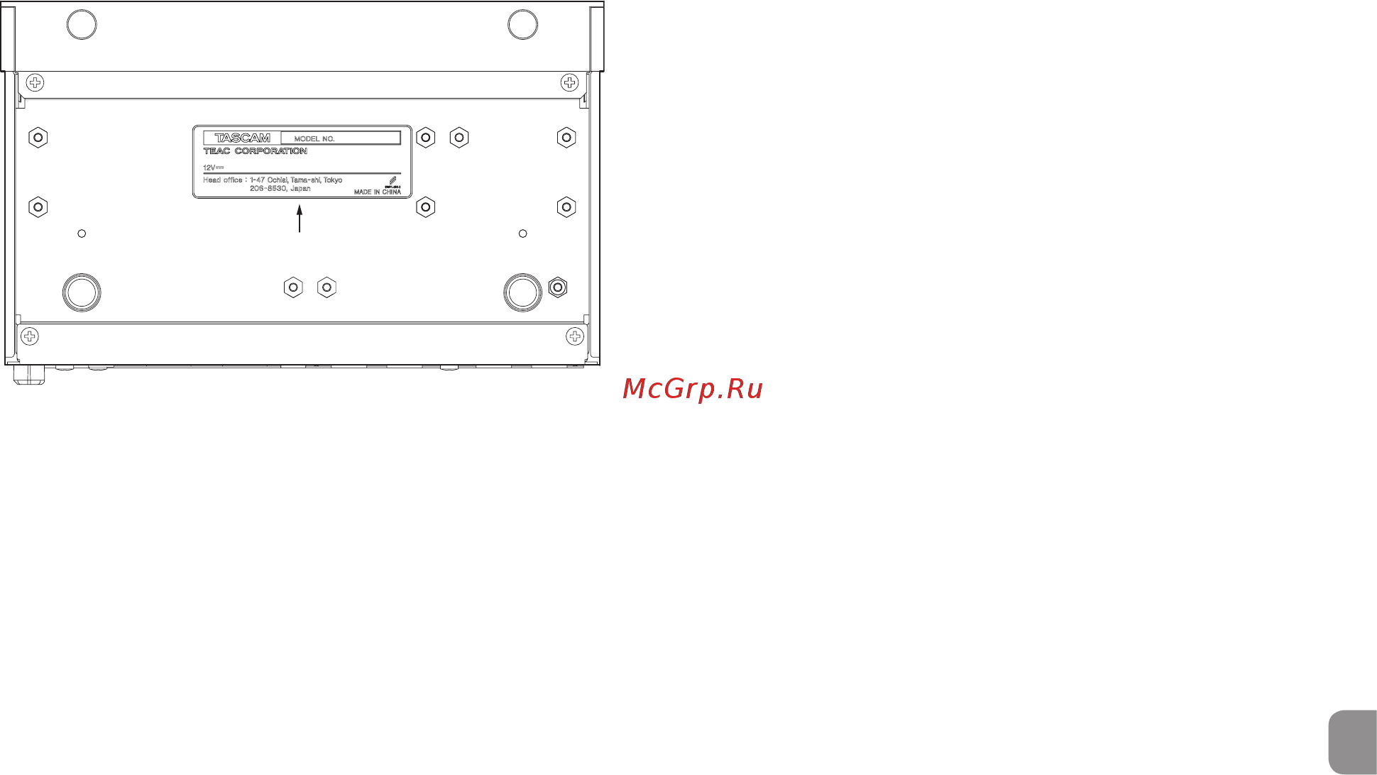 Tascam MM-4D/IN-E [5/82] Caution