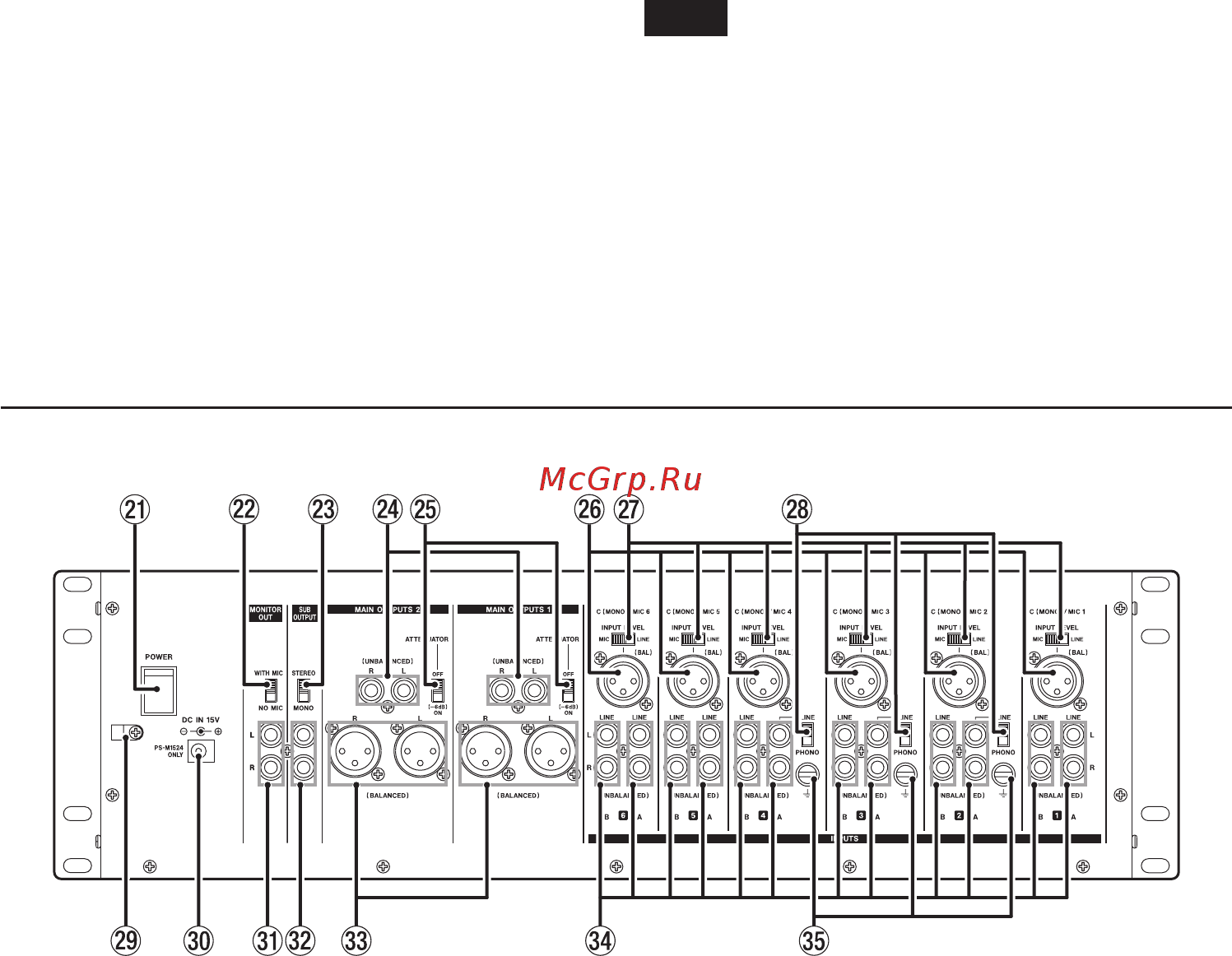 Tascam MZ-372 [10/92] Rear panel