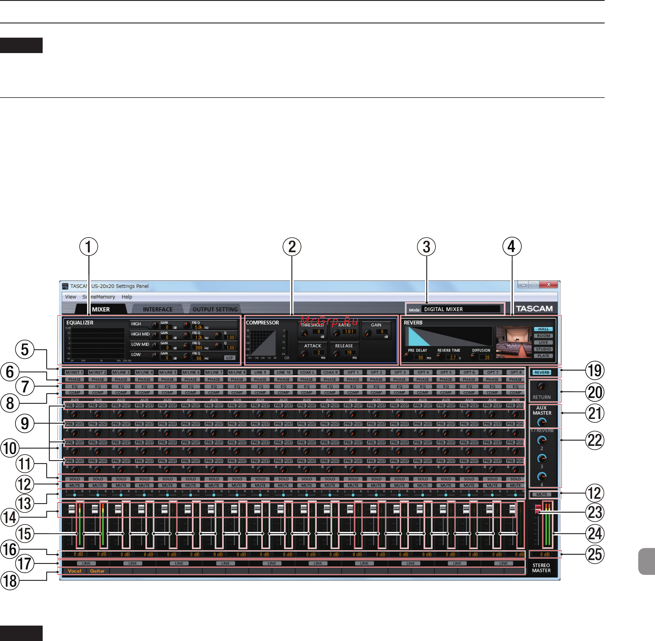 Tascam US-20x20 [11/104] Making computer settings