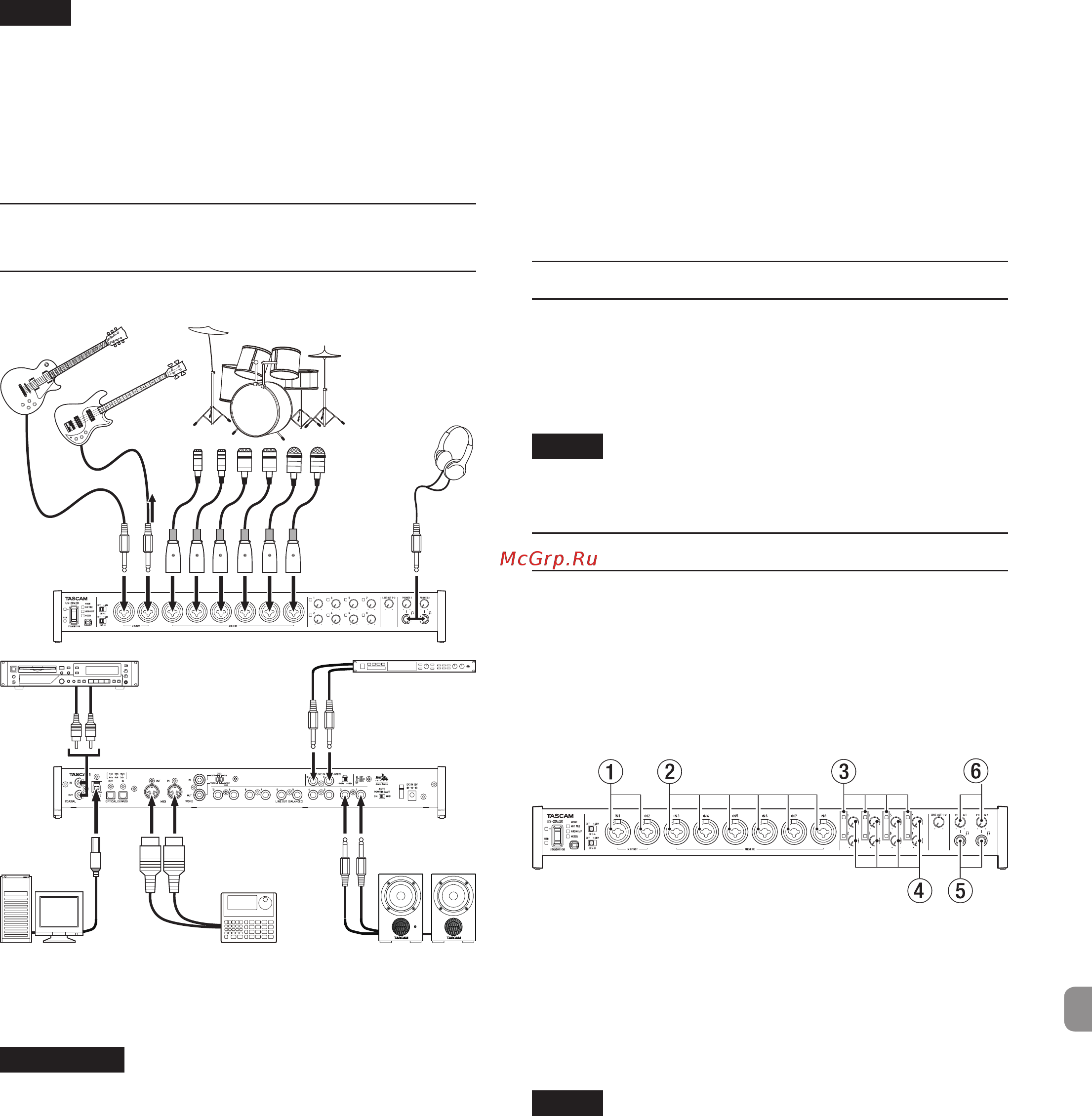 Tascam US-20x20 [29/104] Exemples de branchement à d autres équipements