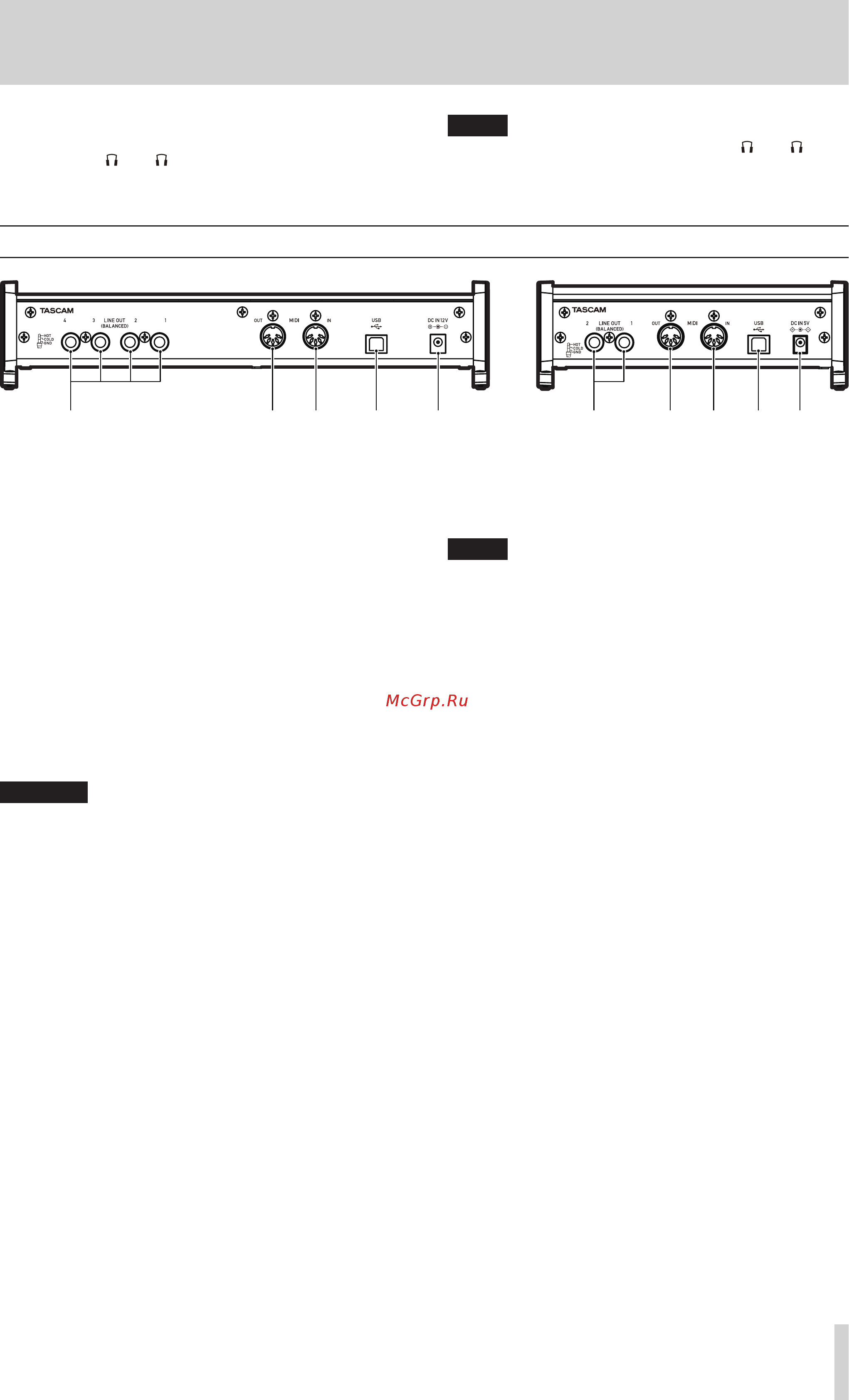 Tascam US-4x4 [5/26] Rear panel