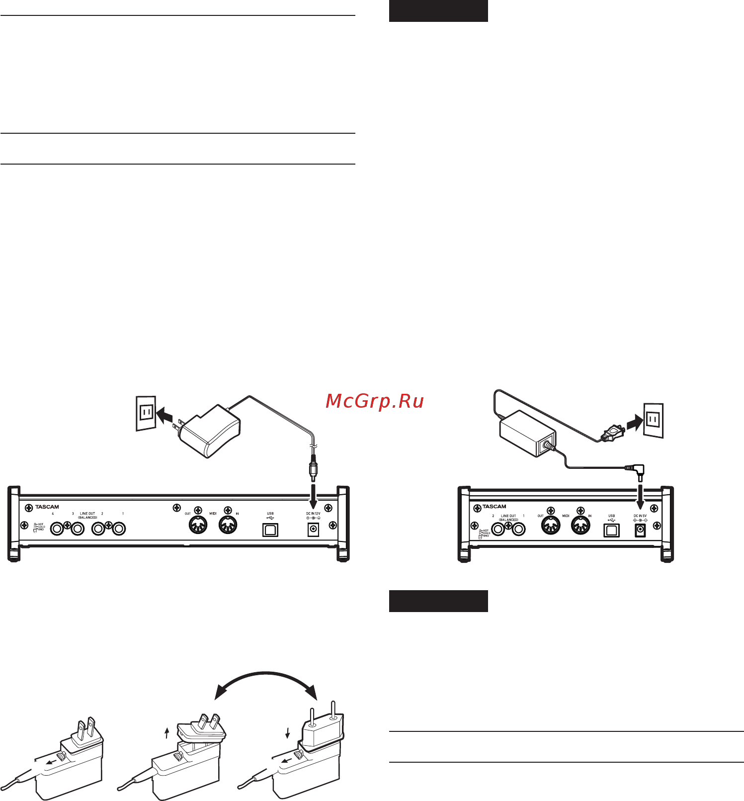 Tascam US-4x4 [24/88] Électrique us 4x4 uniquement