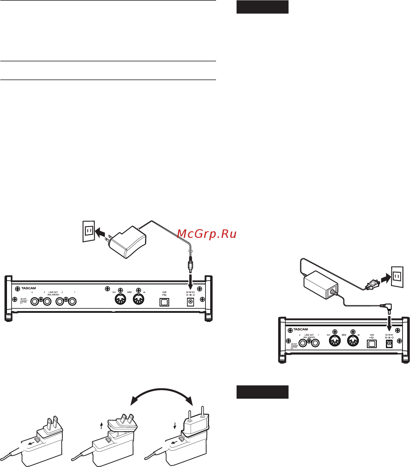 Tascam US-4x4 [38/88] Cambio del conector de salida solo