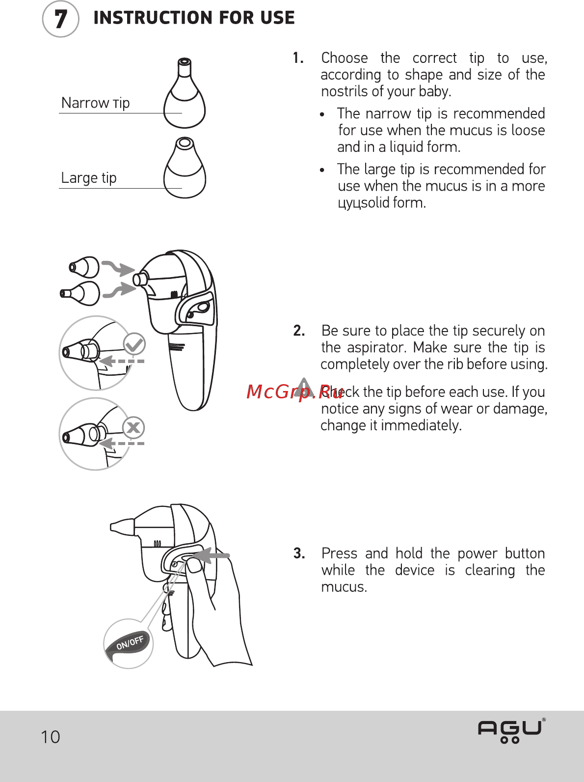 AGU NS12 Daisy [10/60] Instruction for use