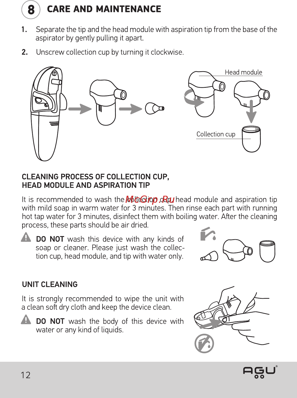 AGU NS12 Daisy [12/60] Care and maintenance