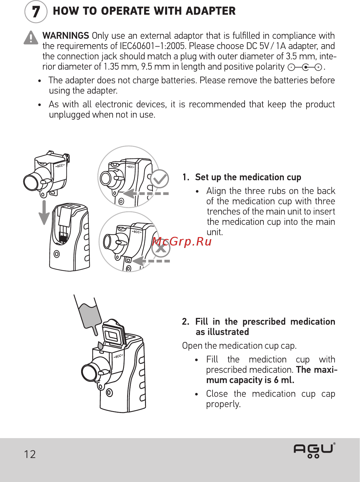 AGU N7 Minimill [12/72] How to operate with adapter