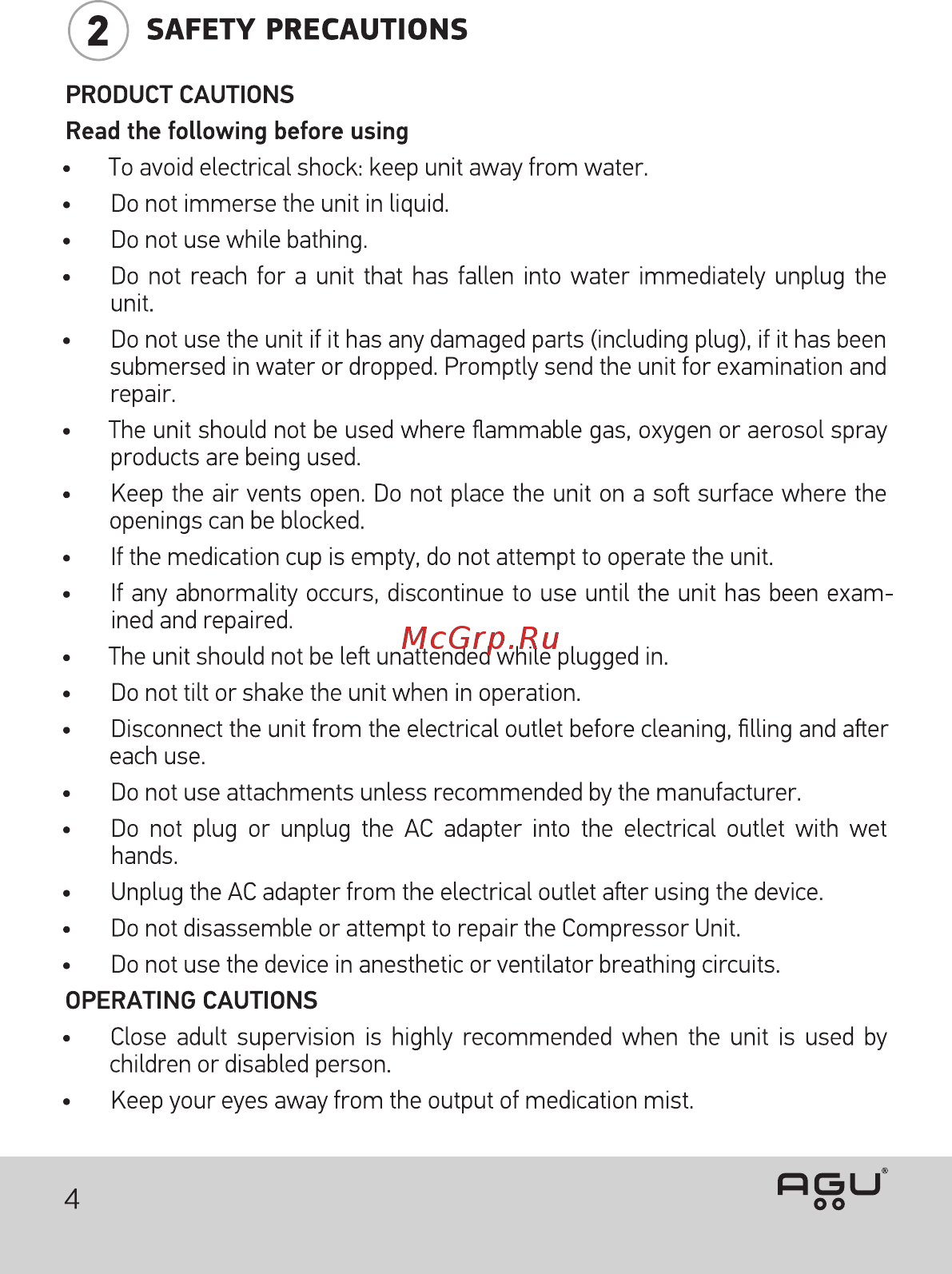 AGU N5 Balloon [4/60] Safety precautions