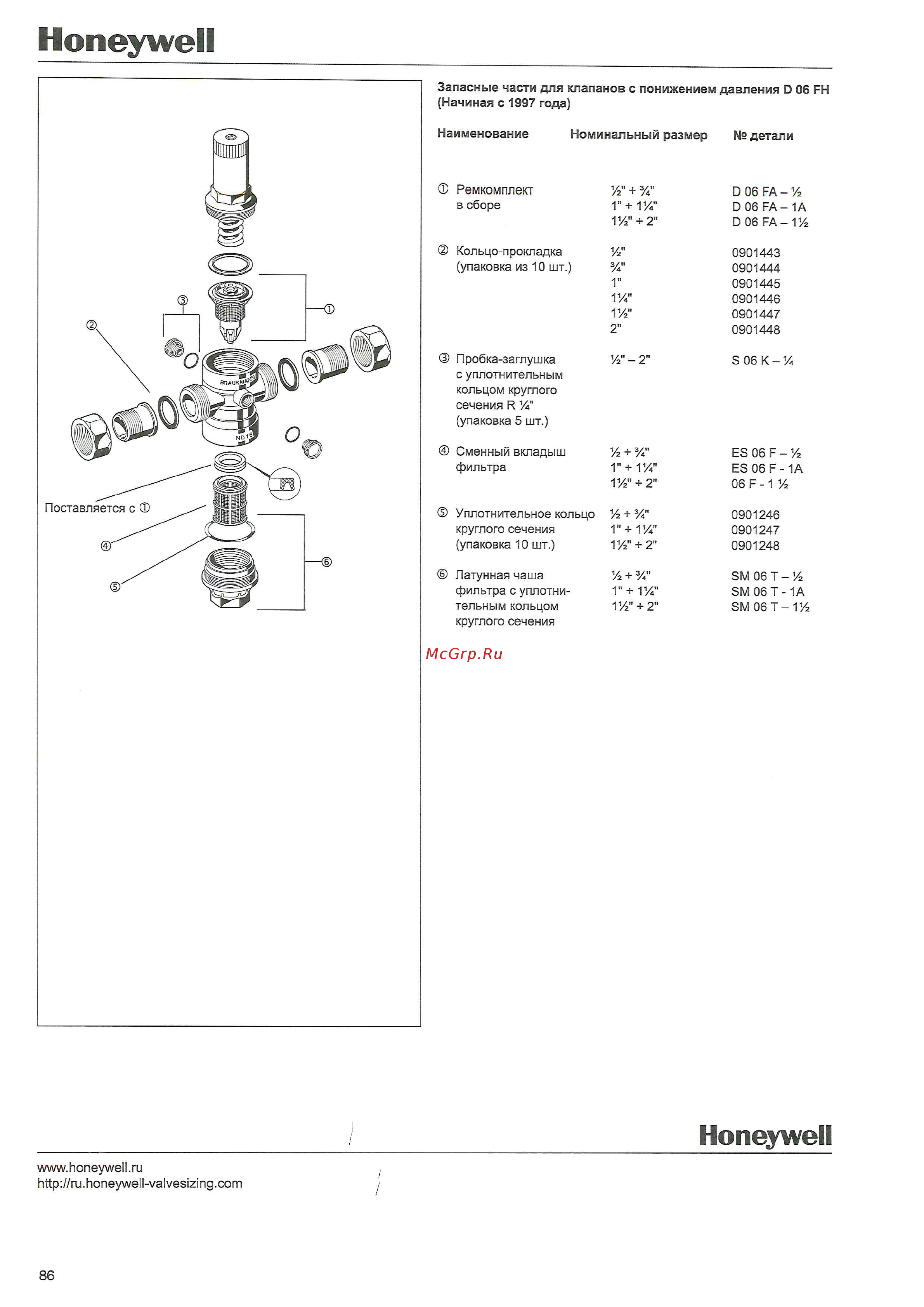Honeywell D06FH-1 1/2