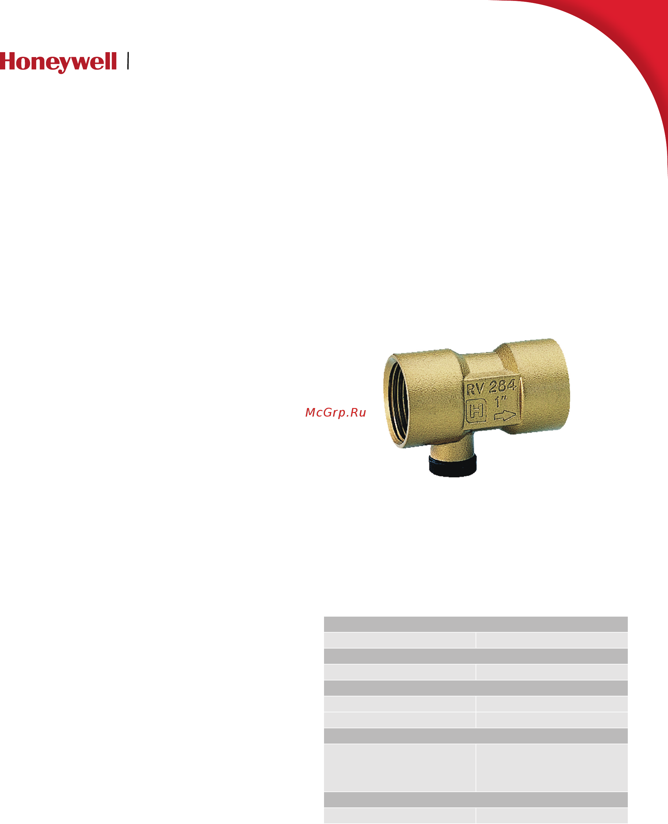 Honeywell RV284-3/4A Инструкция онлайн