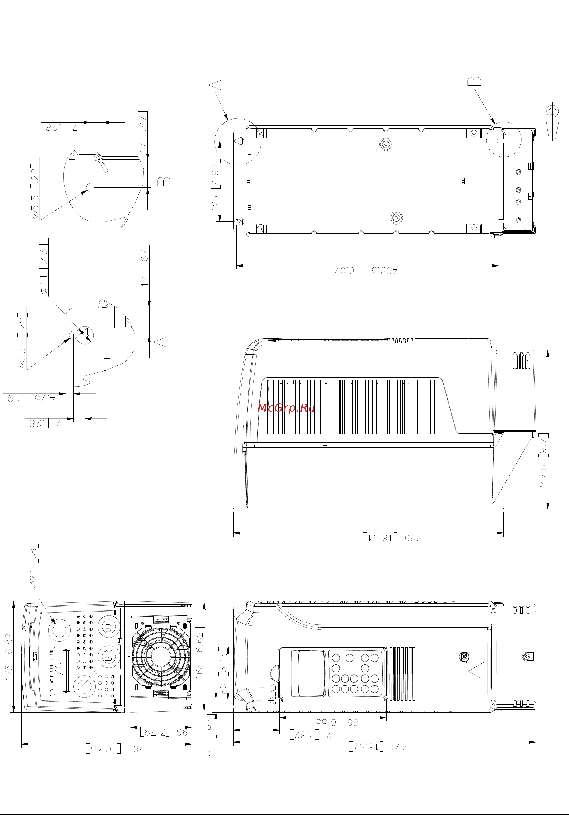 ABB ACS800-01 [100/132] Типоразмер r3 ip 21 ul тип 1