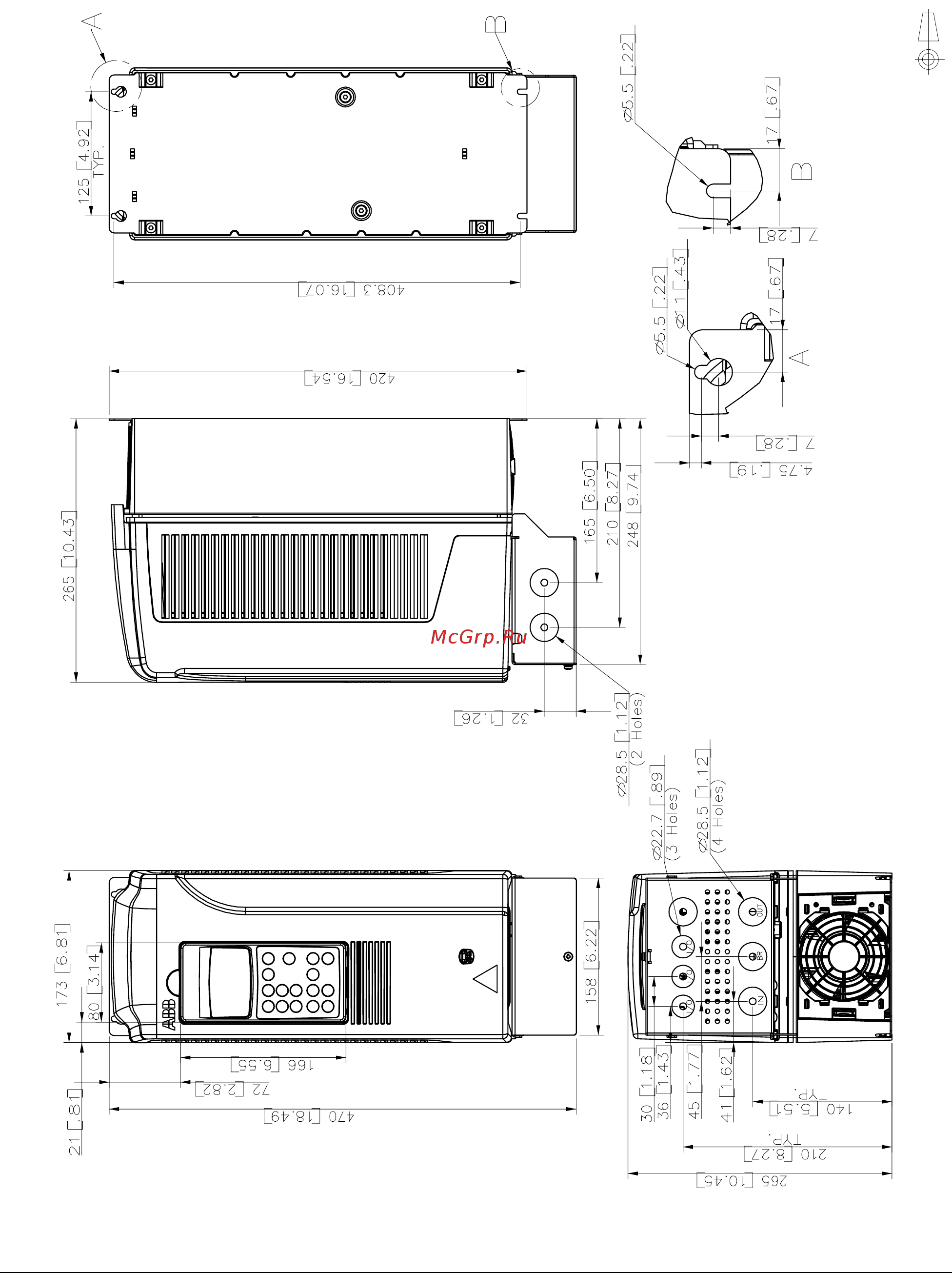 ABB ACS800-U1 [111/132] Типоразмер r3 ul тип 1 ip 21