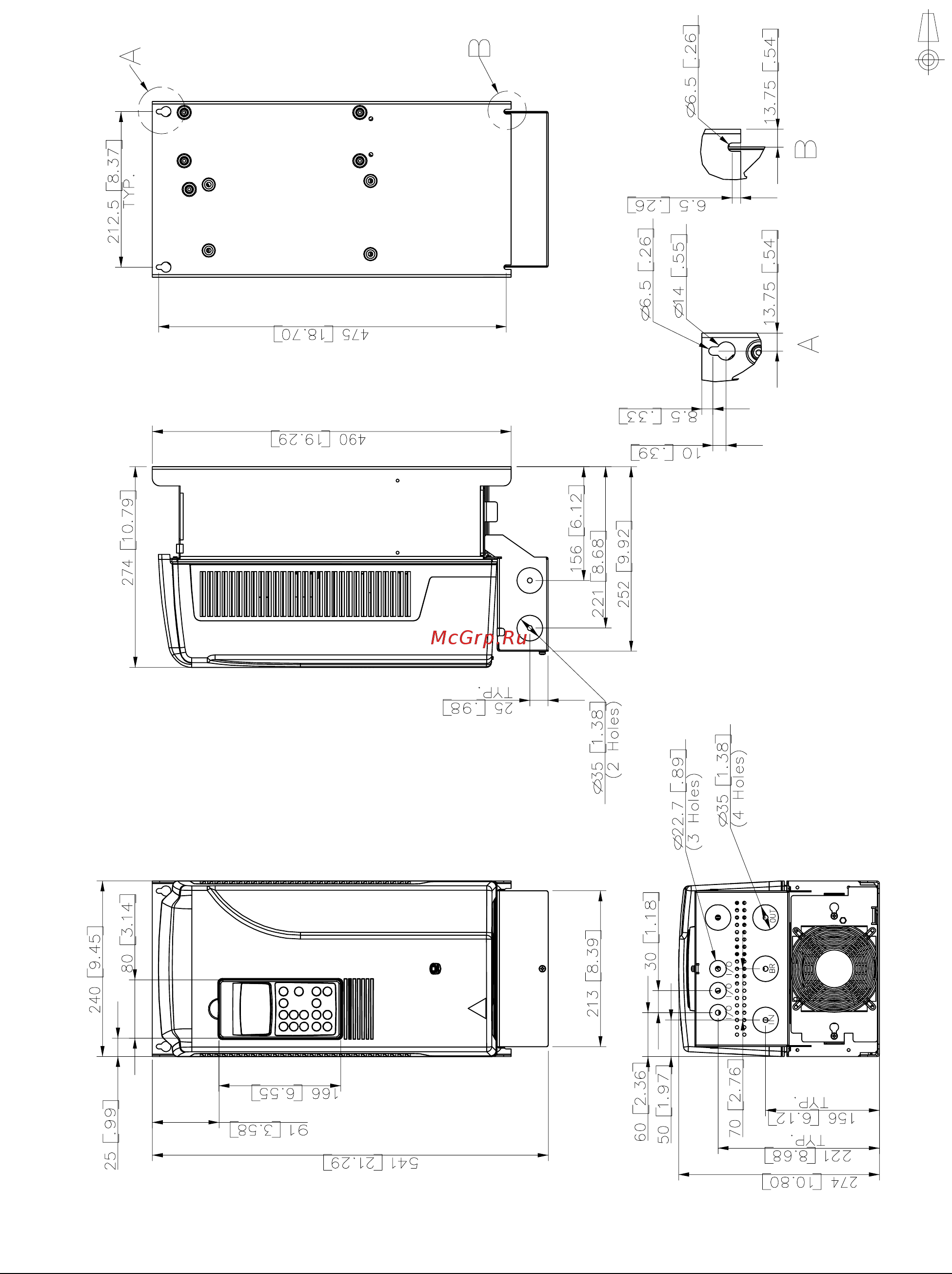 ABB ACS800-U1 [113/132] Типоразмер r4 ul тип 1 ip 21