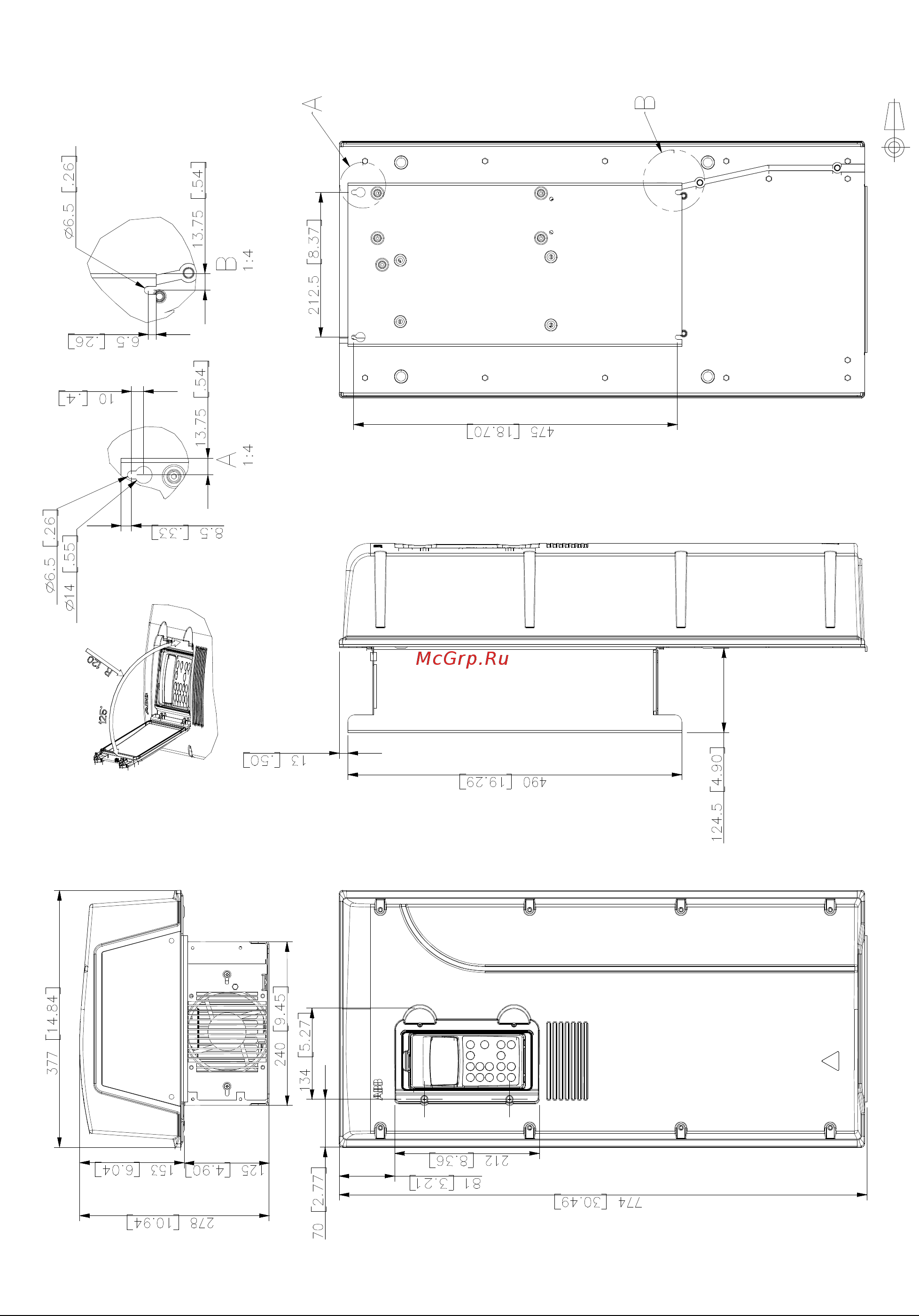 ABB ACS800-01 [114/132] Типоразмер r4 ul тип 12 ip 55
