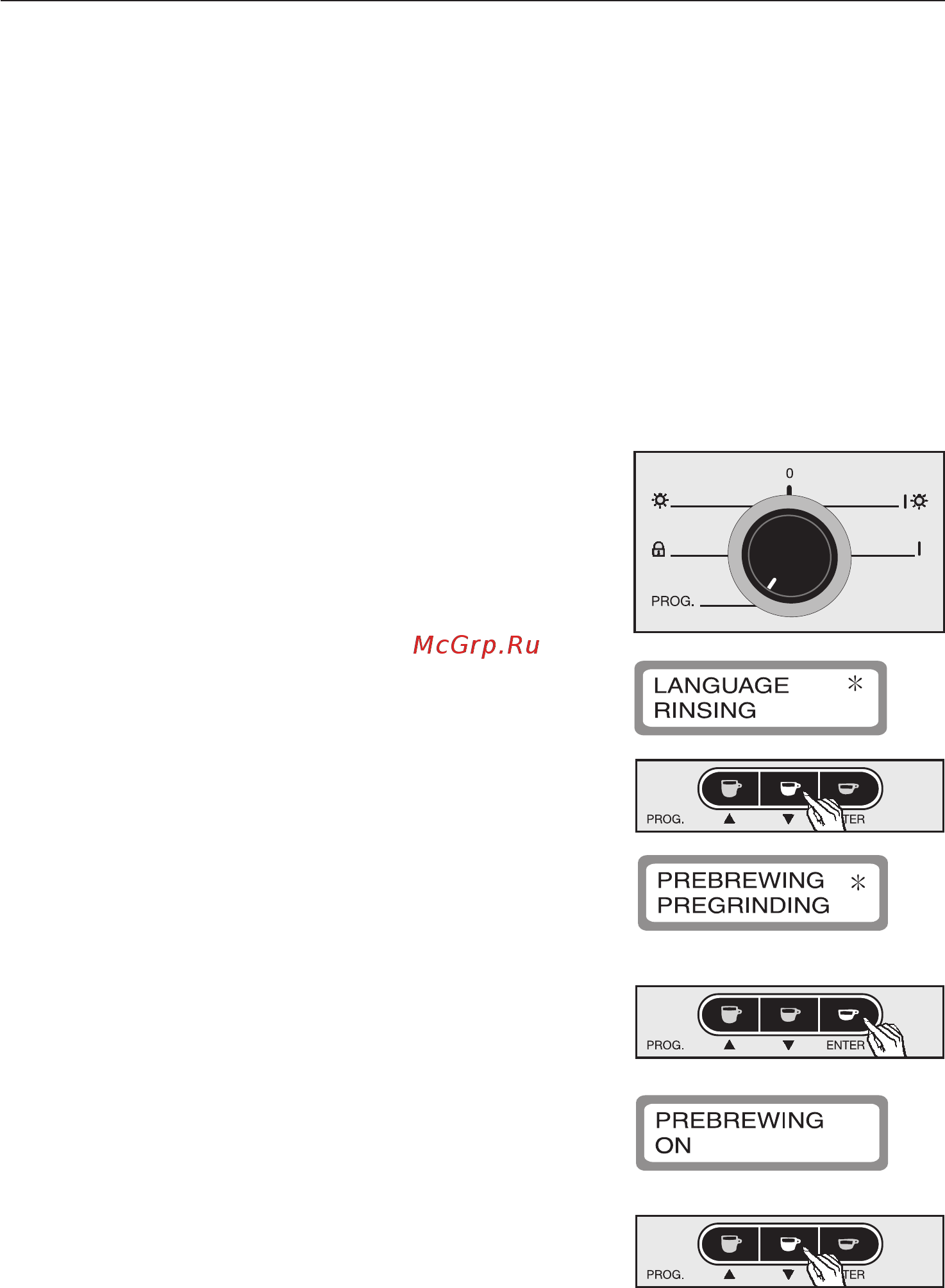 Miele CVA 620 [21/80] Включение или выключение предва рительной заварки