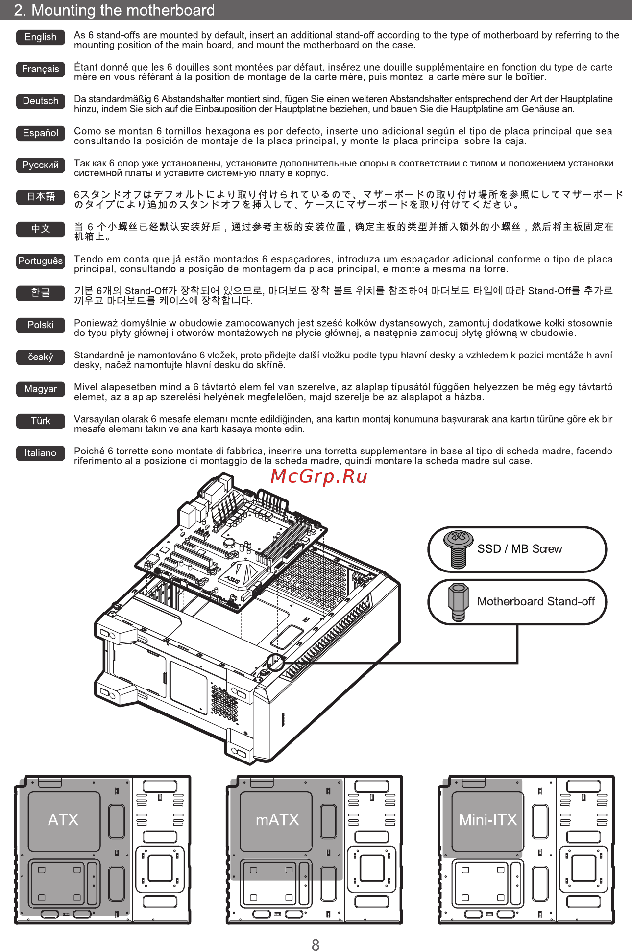 Zalman S3 [8/14] Mounting the motherboard