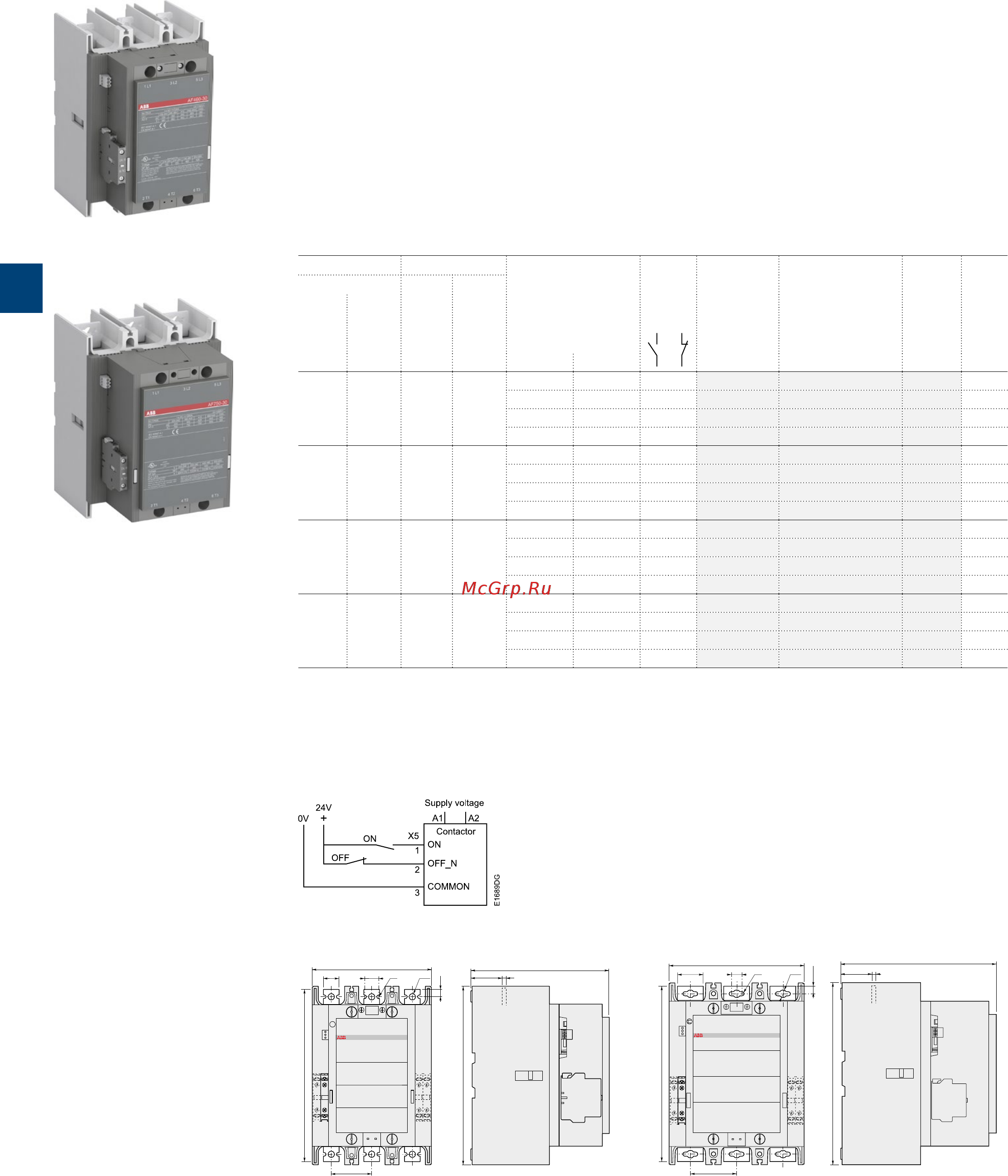 ABB ASL09-30-10-81 [122/202] Af400 af750 3 pole contactors 200 to 400 kw ac dc operated with 1 n o 1 n c auxiliary contacts