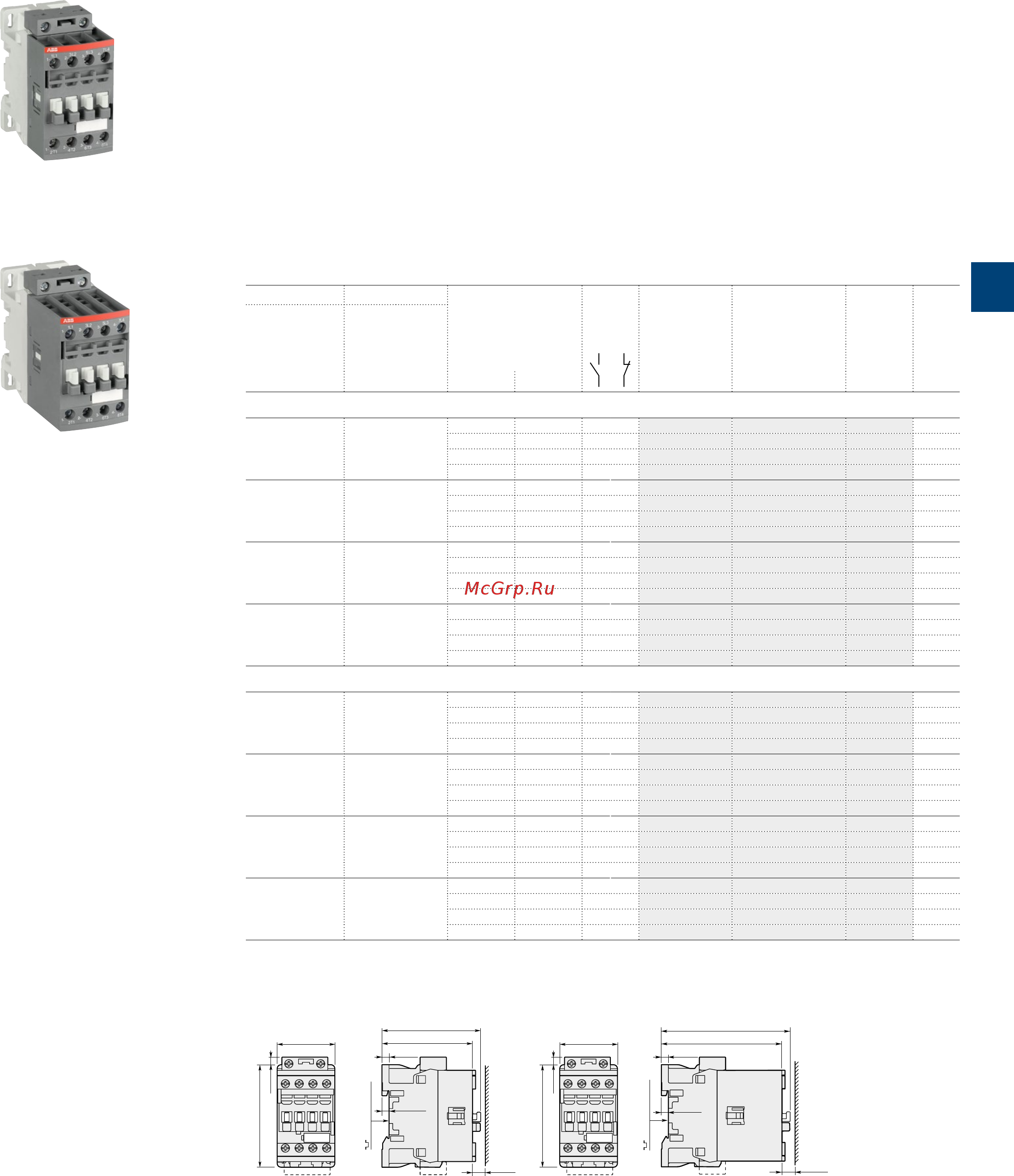ABB ASL09-30-10-81 [131/202] Af09z af38z 4 pole contactors 25 to 55 a ac 1 ac dc operated low consumption