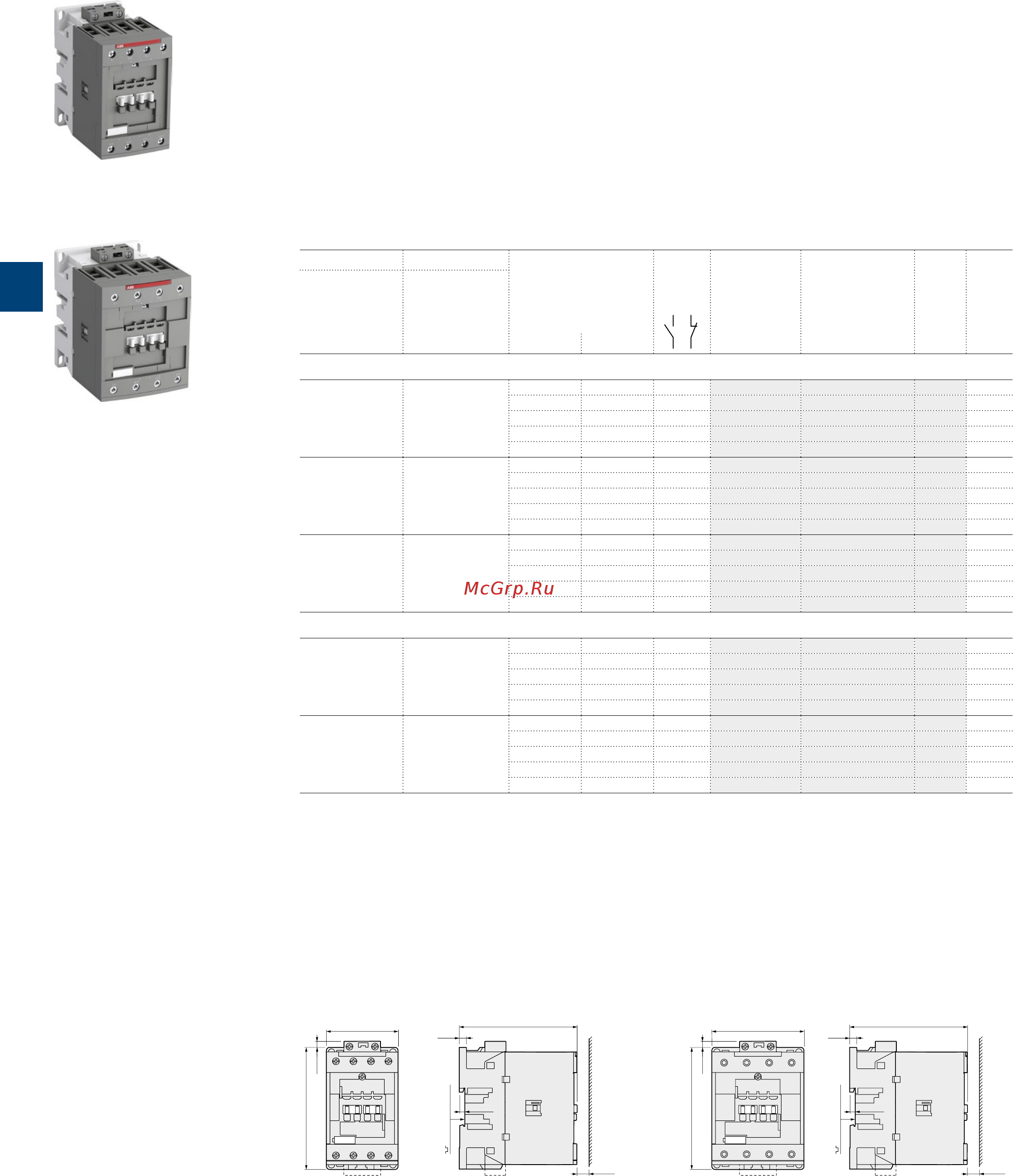 ABB ASL09-30-10-81 [132/202] Af40 af80 4 pole contactors 70 to 125 a ac 1 ac dc operated