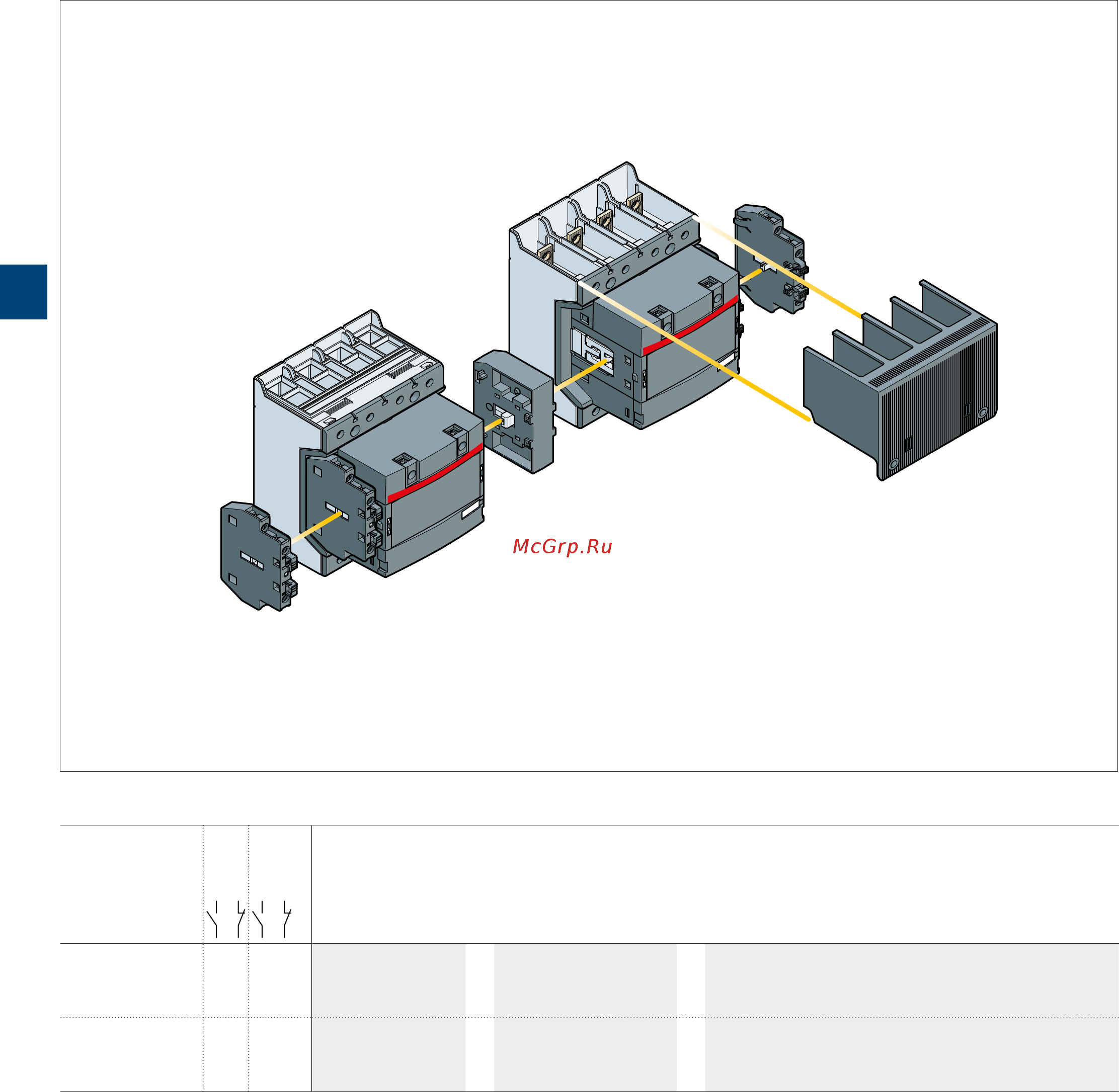 ABB ASL09-30-10-81 [138/202] Af116 af370 4 pole contactors with 1 n o 1 n c auxiliary contacts main accessories