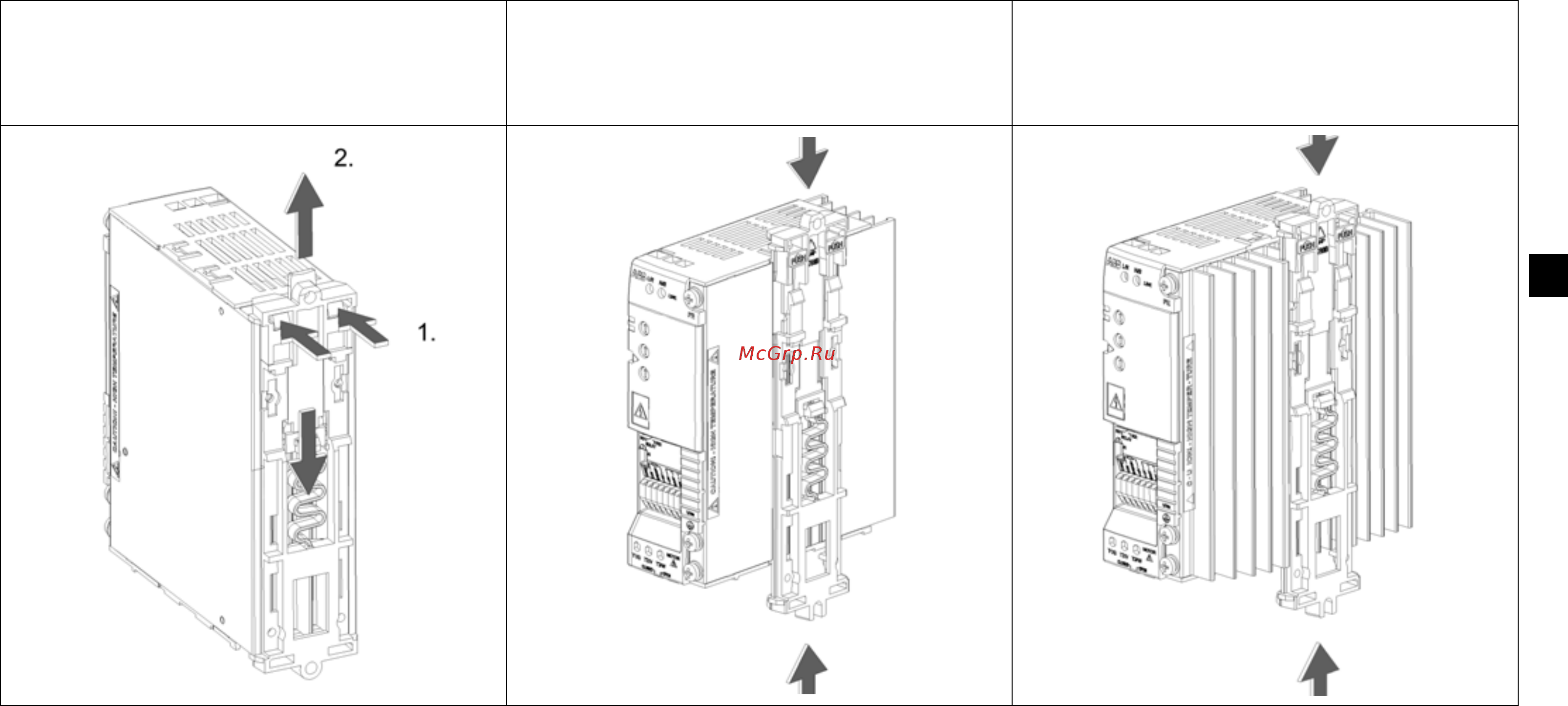 ABB ACS55-01N-01A4-2 [73/268] Fijación y extracción de la presilla para el montaje en pared
