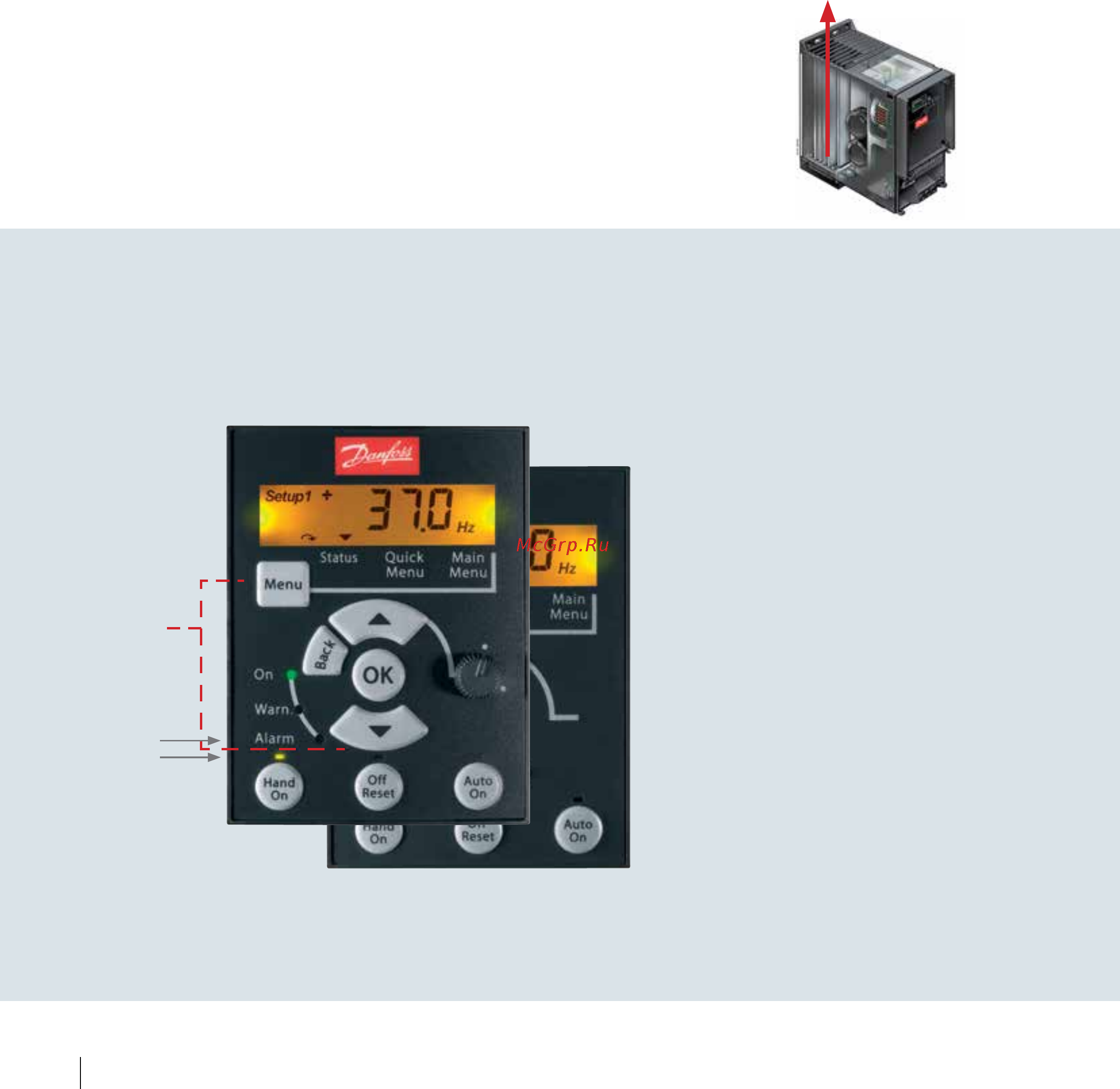 Danfoss Micro Drive FC-051P2K2 2.2кВт, 9.6А, 220В [4/8] Lcp съемная панель управления с дисплеем с потенциометром или без