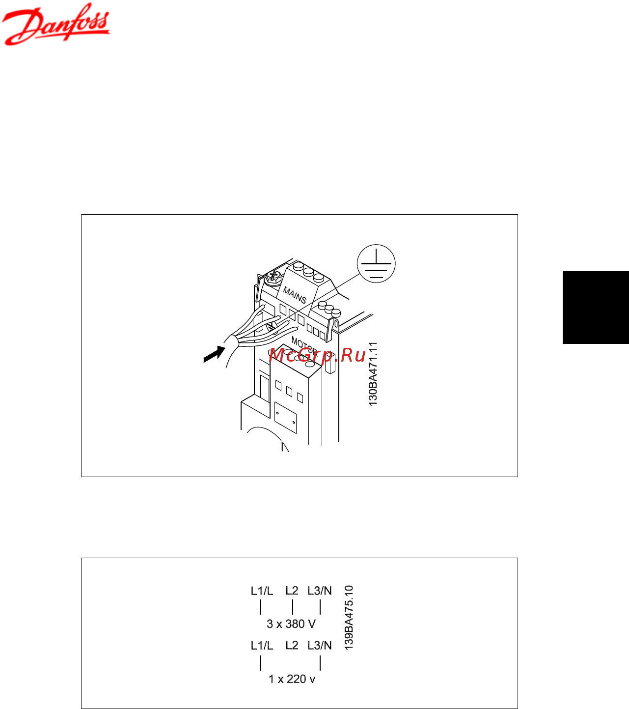 Danfoss Micro Drive FC-051P4K0 4кВт, 9А, 380В [9/39] Электрический монтаж