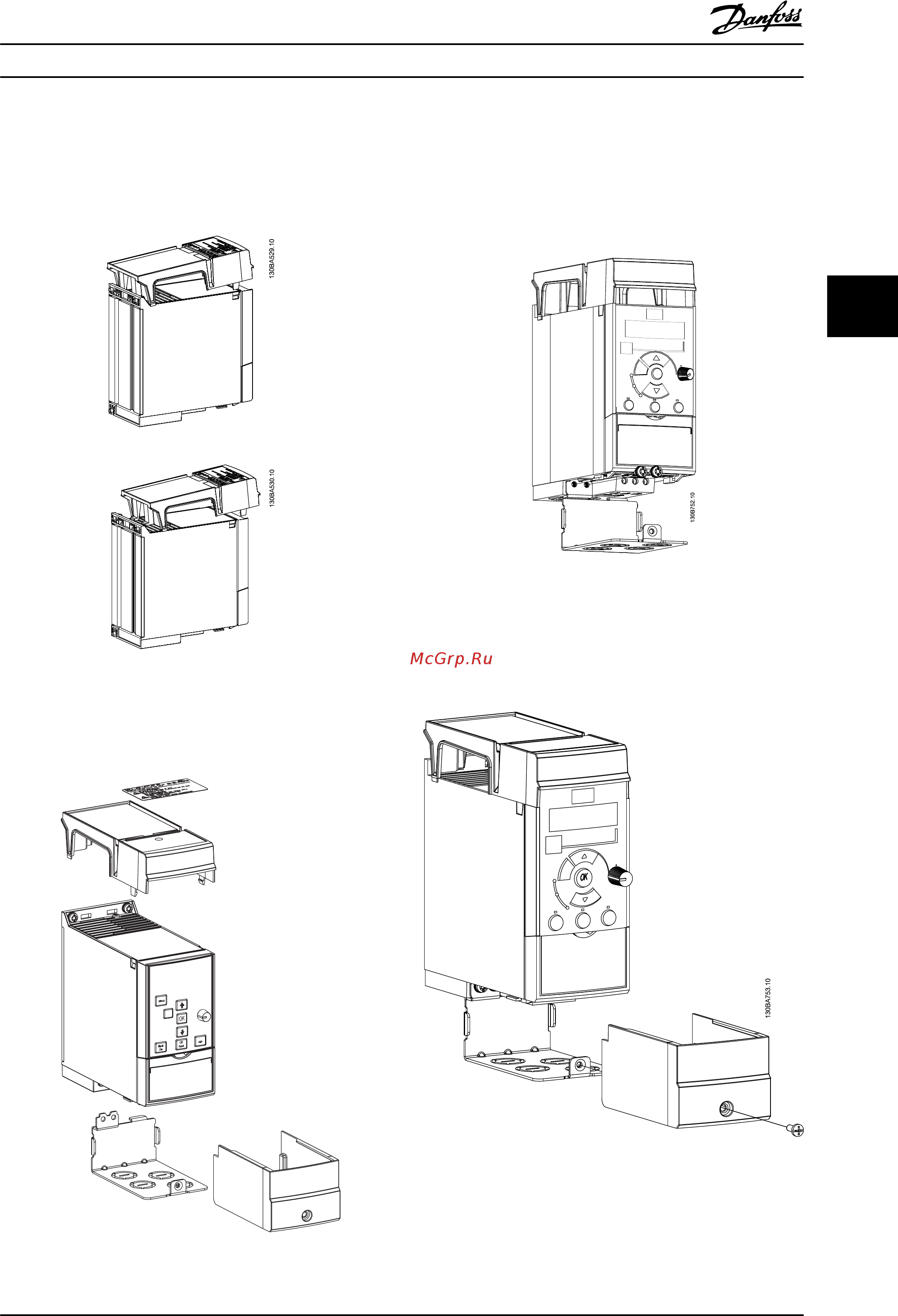Danfoss Micro Drive FC-051P1K5 1.5кВт, 6.8А, 220В [36/103] Инструкция по монтажу комплекта fc 51 ip21