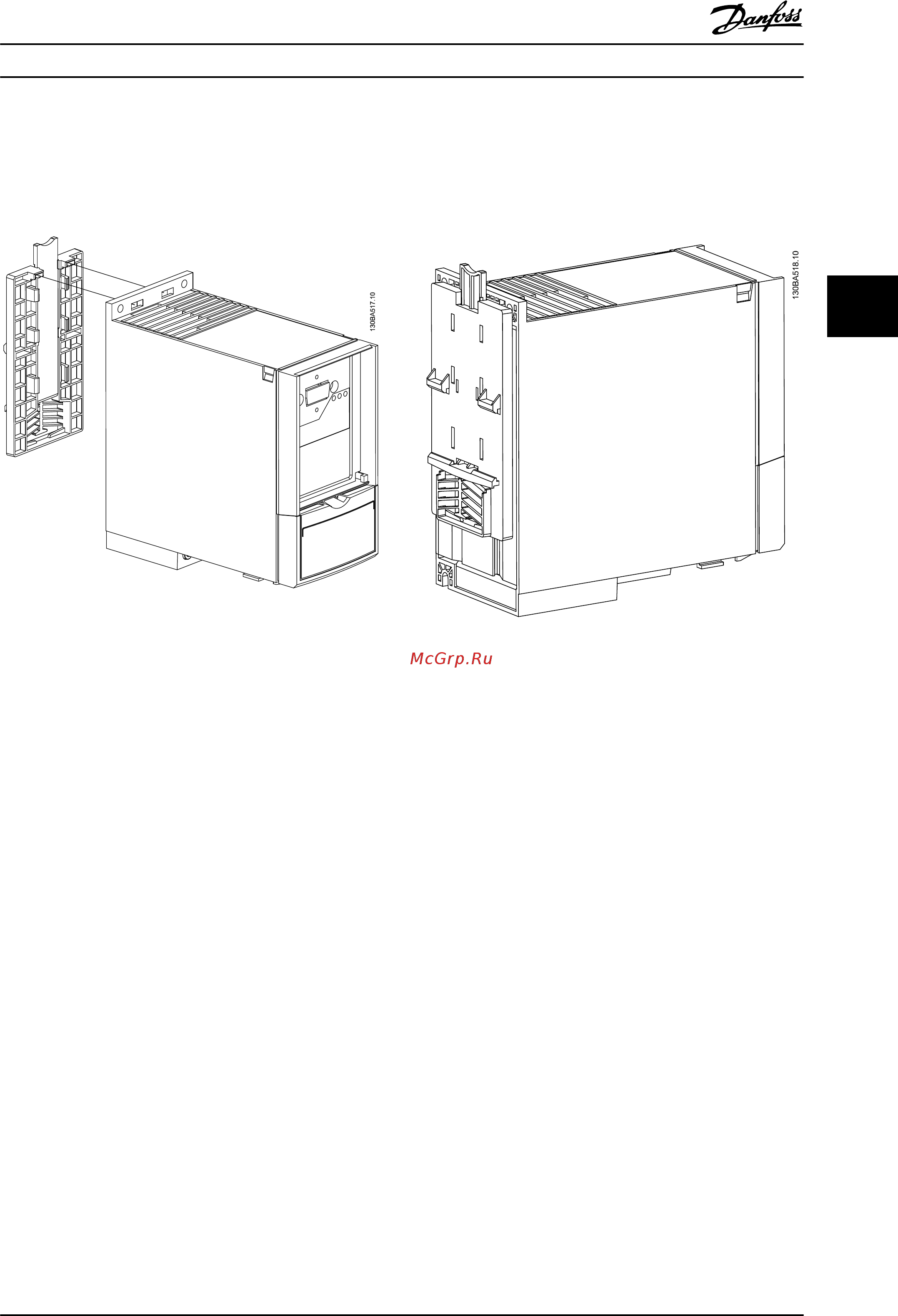 Danfoss Micro Drive FC-051P1K5 1.5кВт, 6.8А, 220В [40/103] Инструкция по монтажу комплекта din рейки fc 51
