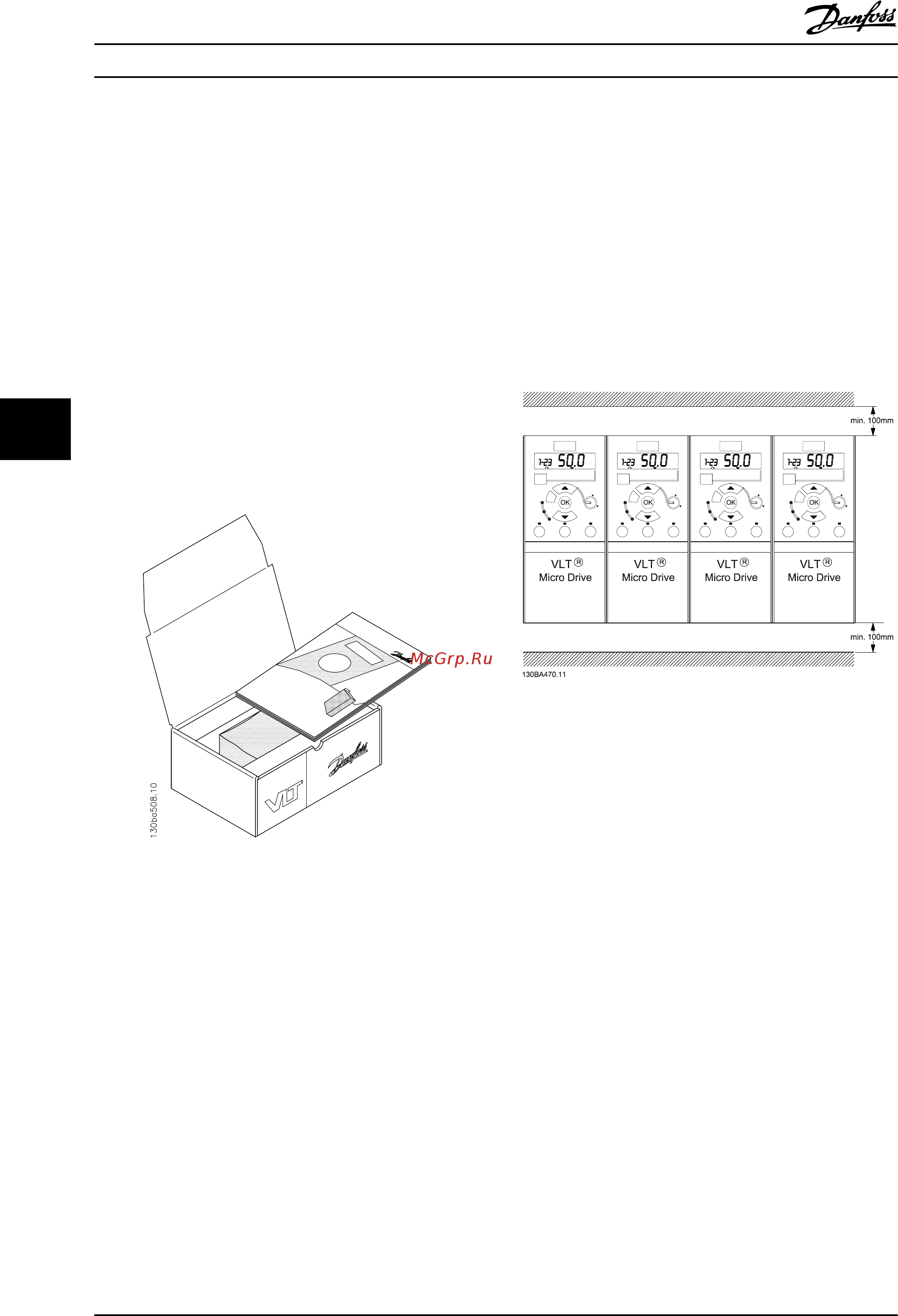 Danfoss Micro Drive FC-051P1K5 1.5кВт, 6.8А, 220В [47/103] Монтаж