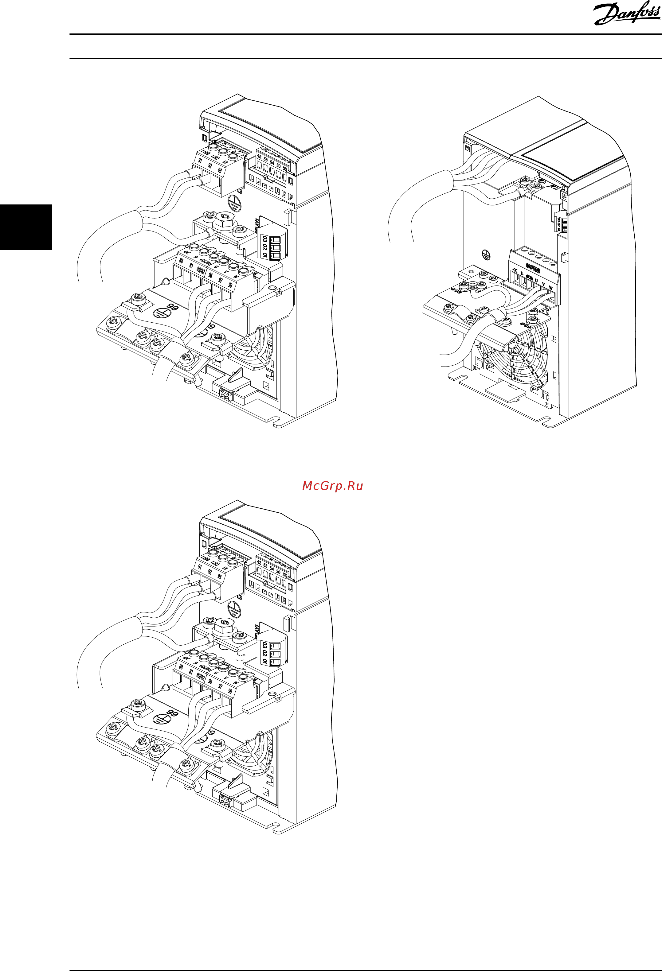 Danfoss VLT Midi Drive FC-280P2K2 [20/76] Подключение сети переменного тока