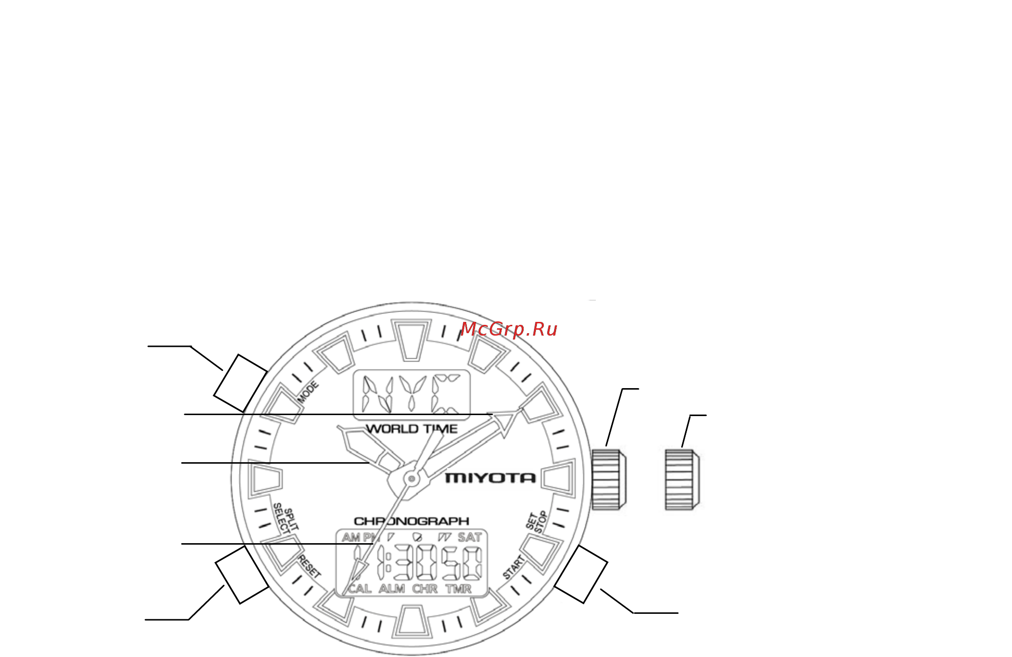 Festina F6738/E [2/80] How to set digital display