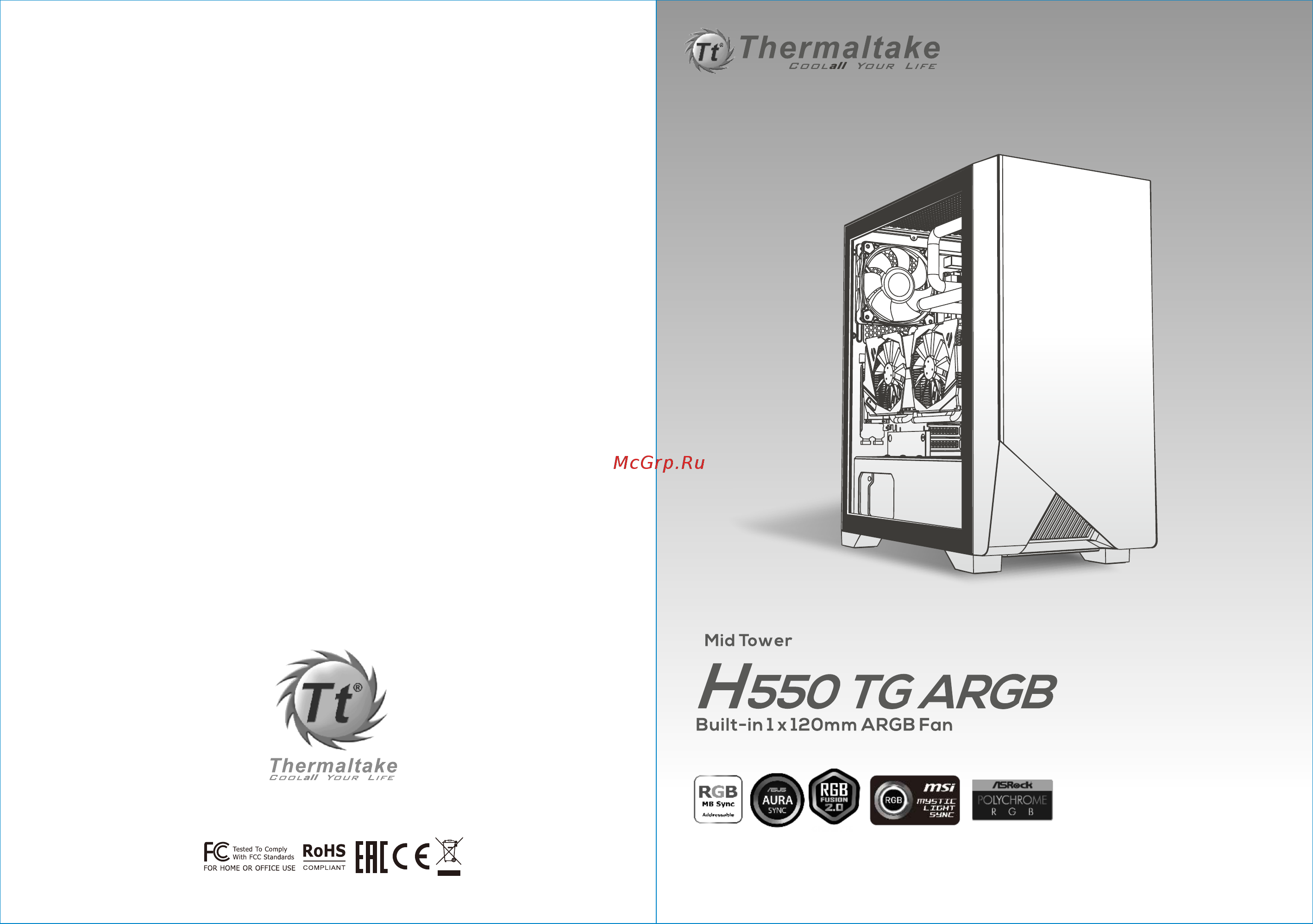 Thermaltake H550 TG ARGB (CA-1P4-00M1WN-00) Инструкция по эксплуатации онлайн