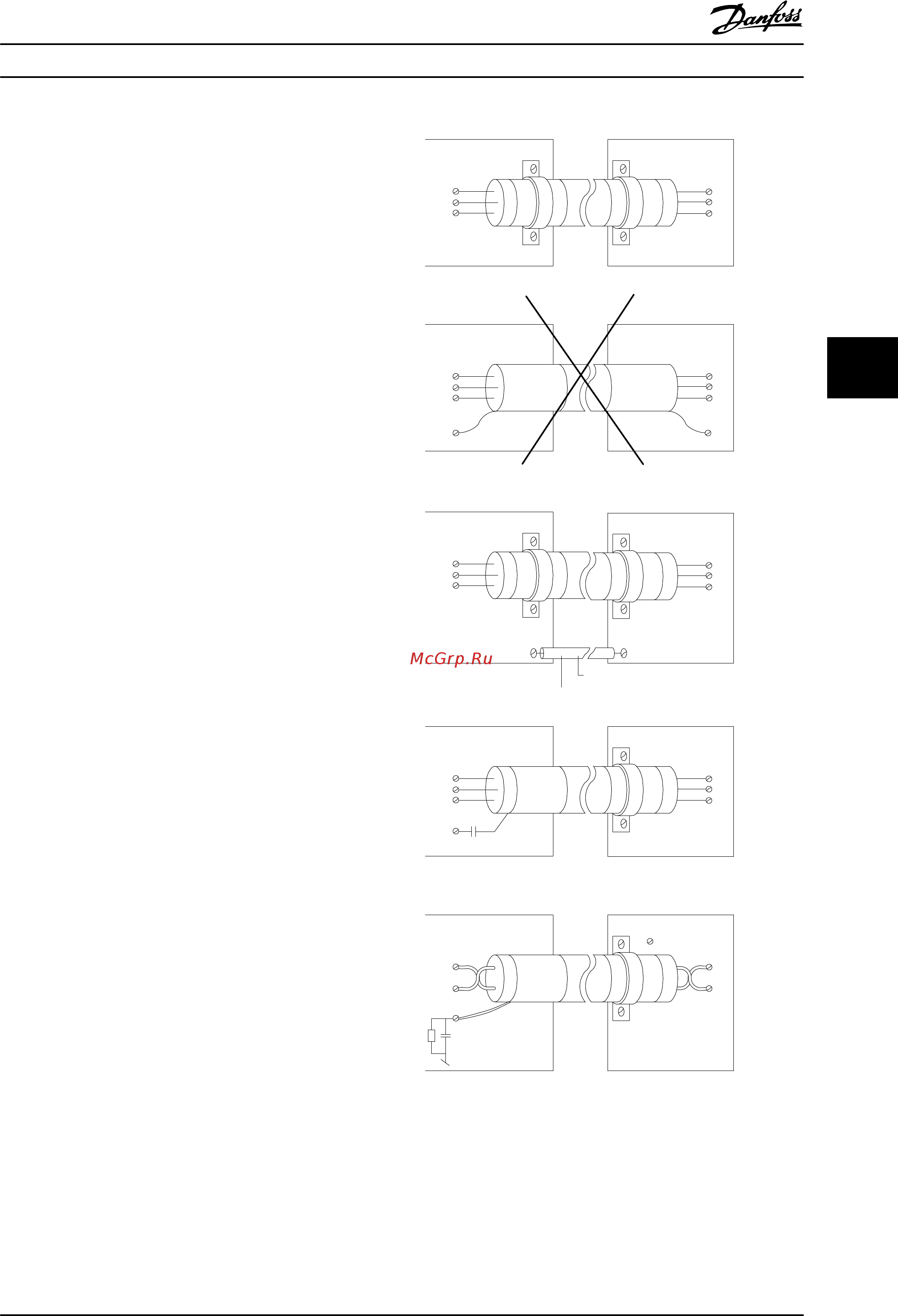 Danfoss VLT AQUA Drive FC-202P7K5S2 [175/218] Заземление экранированных защищенных кабелей управления