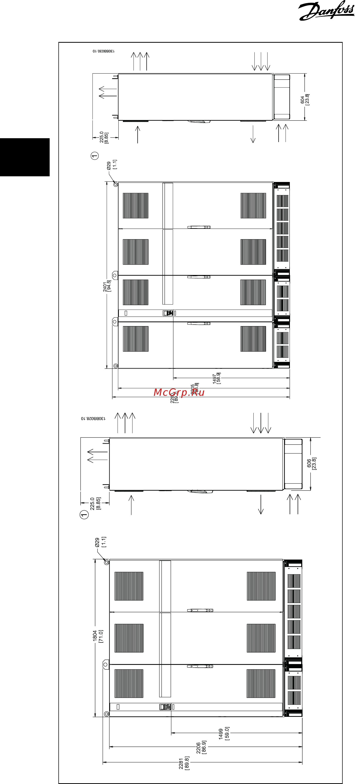 Danfoss VLT AQUA Drive FC-202P3K7S2 [22/196] Монтаж
