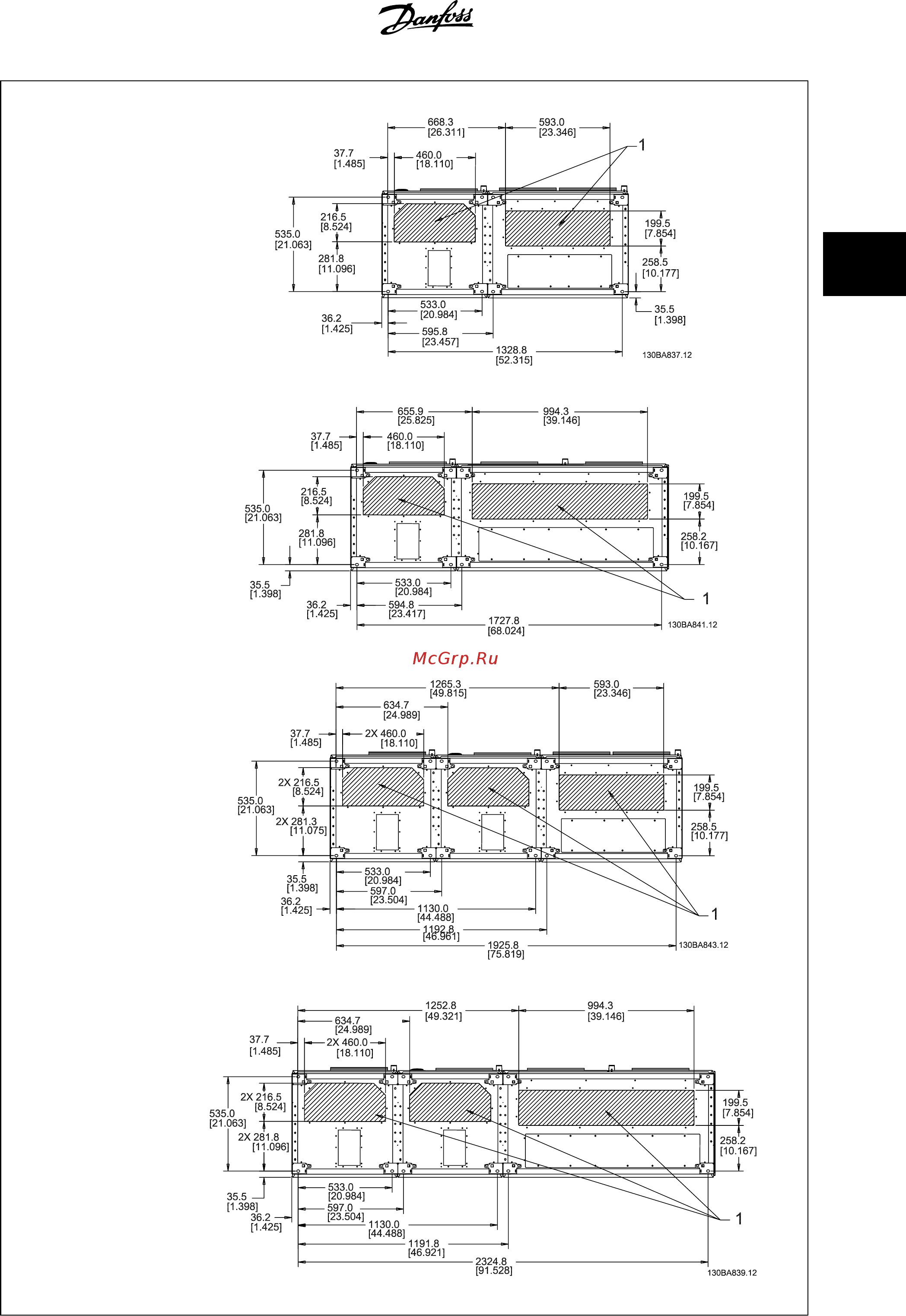 Danfoss VLT AQUA Drive FC-202P7K5T2 [37/196] Инструкции по эксплуатации vlt aqua high power 3 монтаж