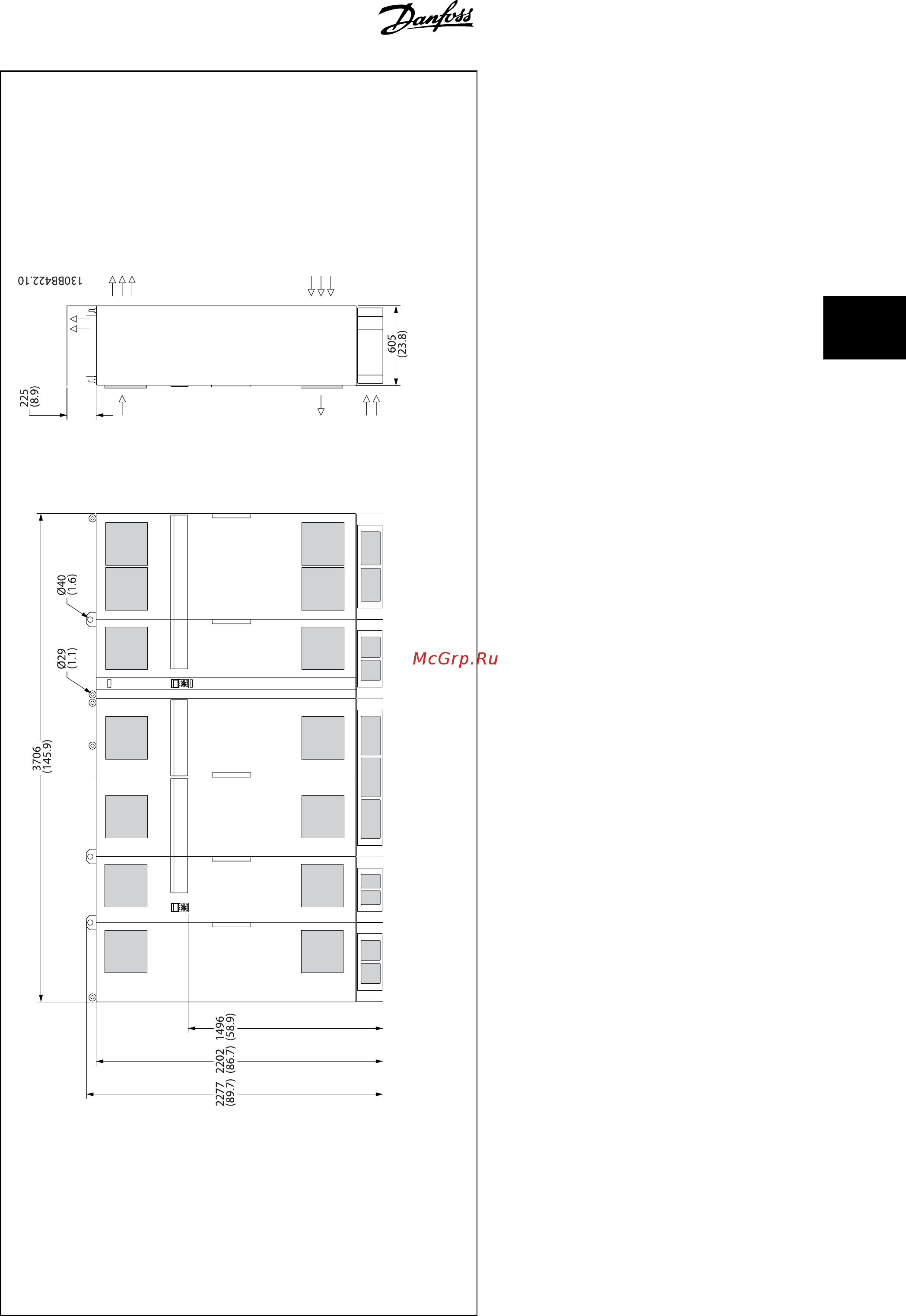 Danfoss VLT AQUA Drive FC-202P5K5S2 [23/204] Инструкция по эксплуатации привода vlt aqua low harmonic drive 4 монтаж