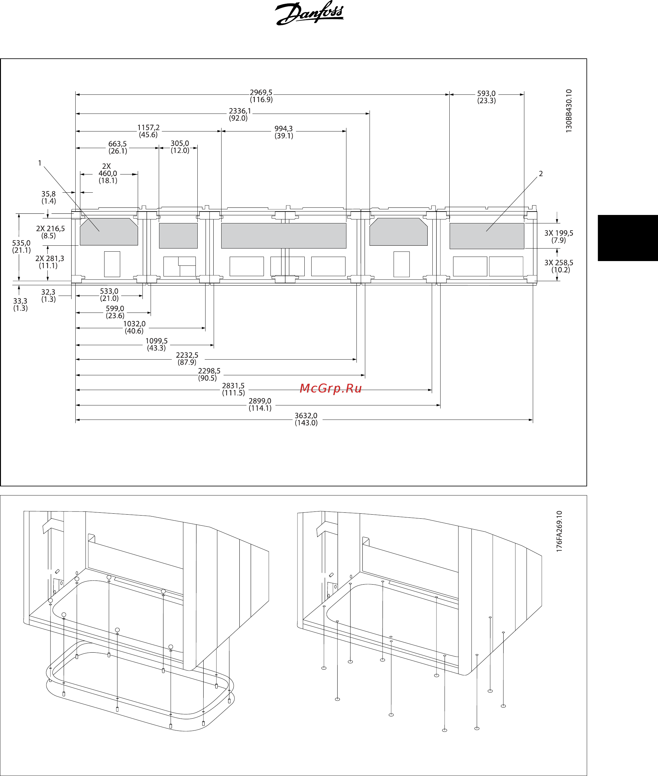Danfoss VLT AQUA Drive FC-202P5K5S2 [41/204] Инструкция по эксплуатации привода vlt aqua low harmonic drive 4 монтаж