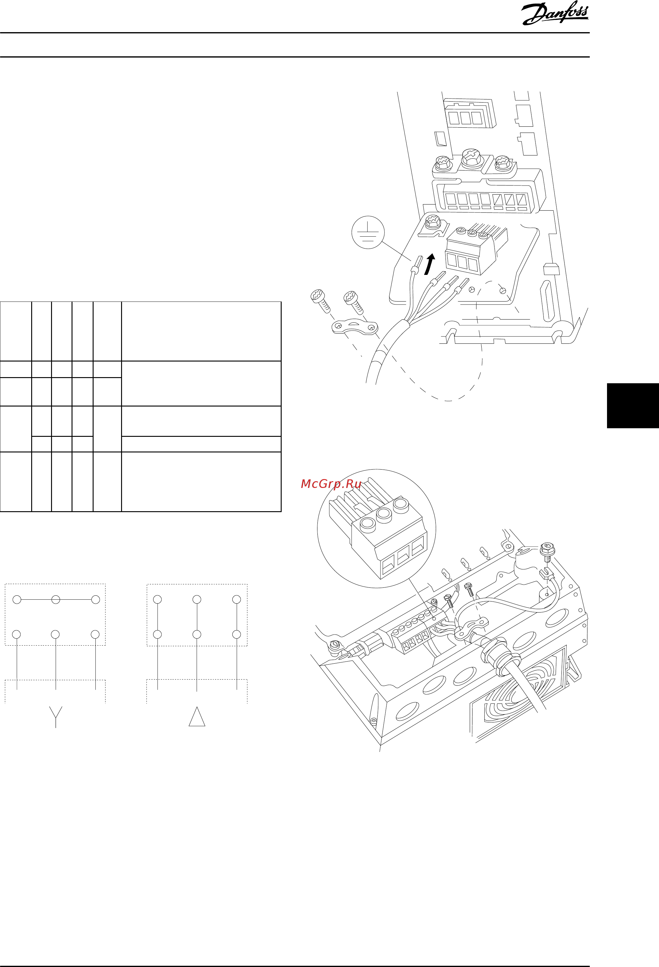 Danfoss VLT AQUA Drive FC-202P18KT4 [203/218] Чертежи подключения двигателя