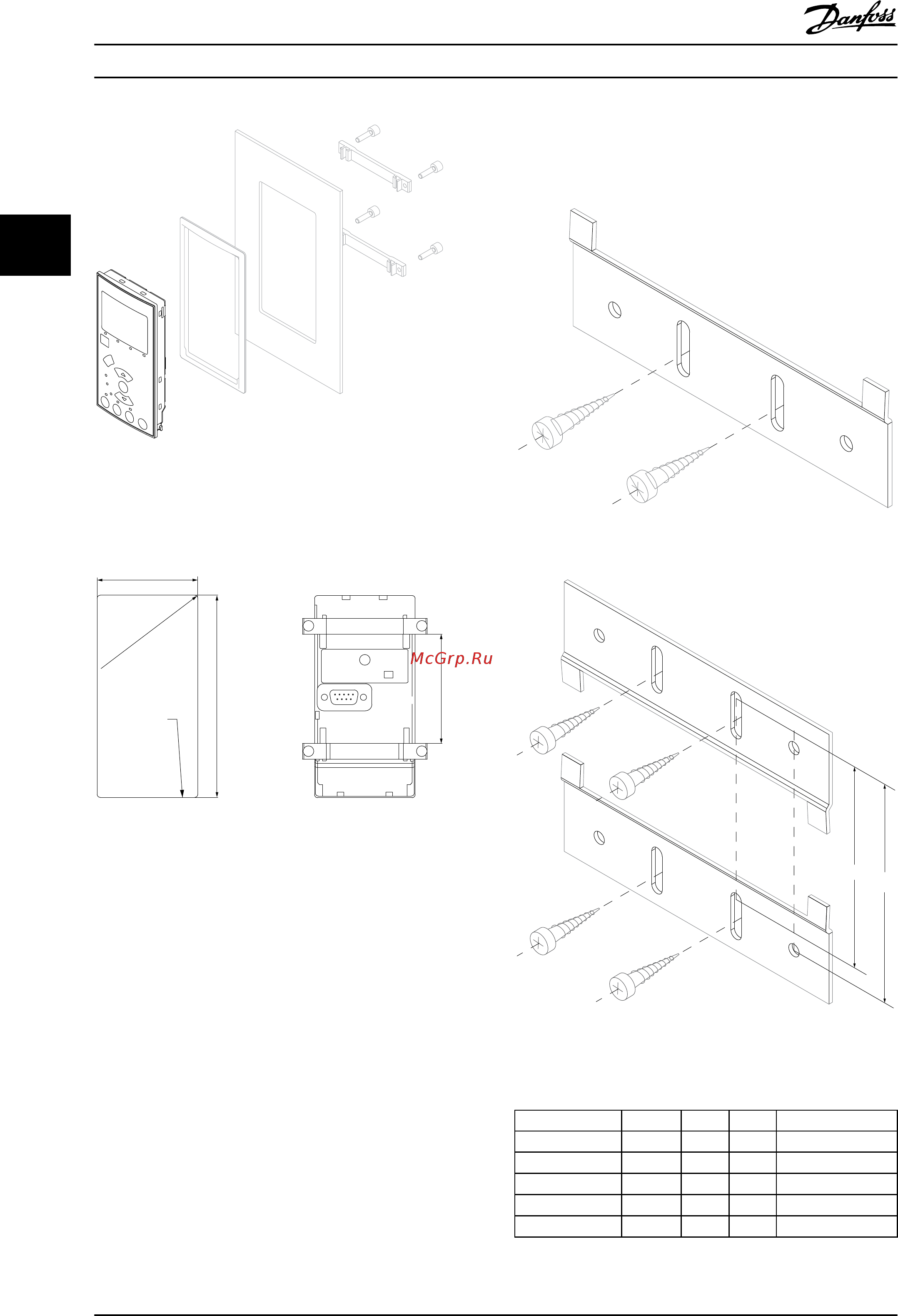 Danfoss VLT AQUA Drive FC-202P2K2S2 [86/218] Монтажный кронштейн для корпусов размера a5 b1 b2 c1 и c2