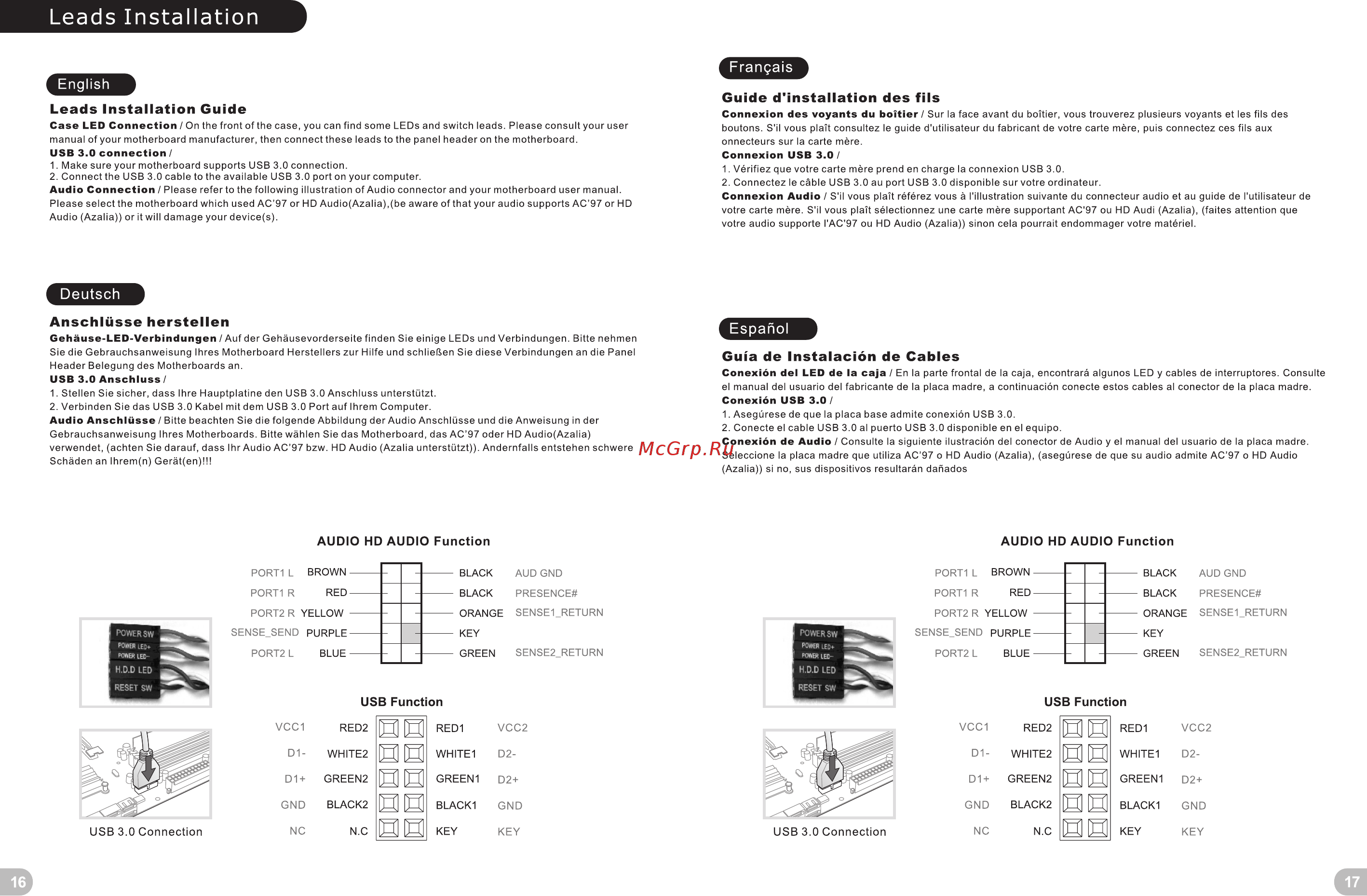 Thermaltake Commander C34 TG ARGB Edition Black (CA-1N5-00M1WN-00) [10/14] Leads installation