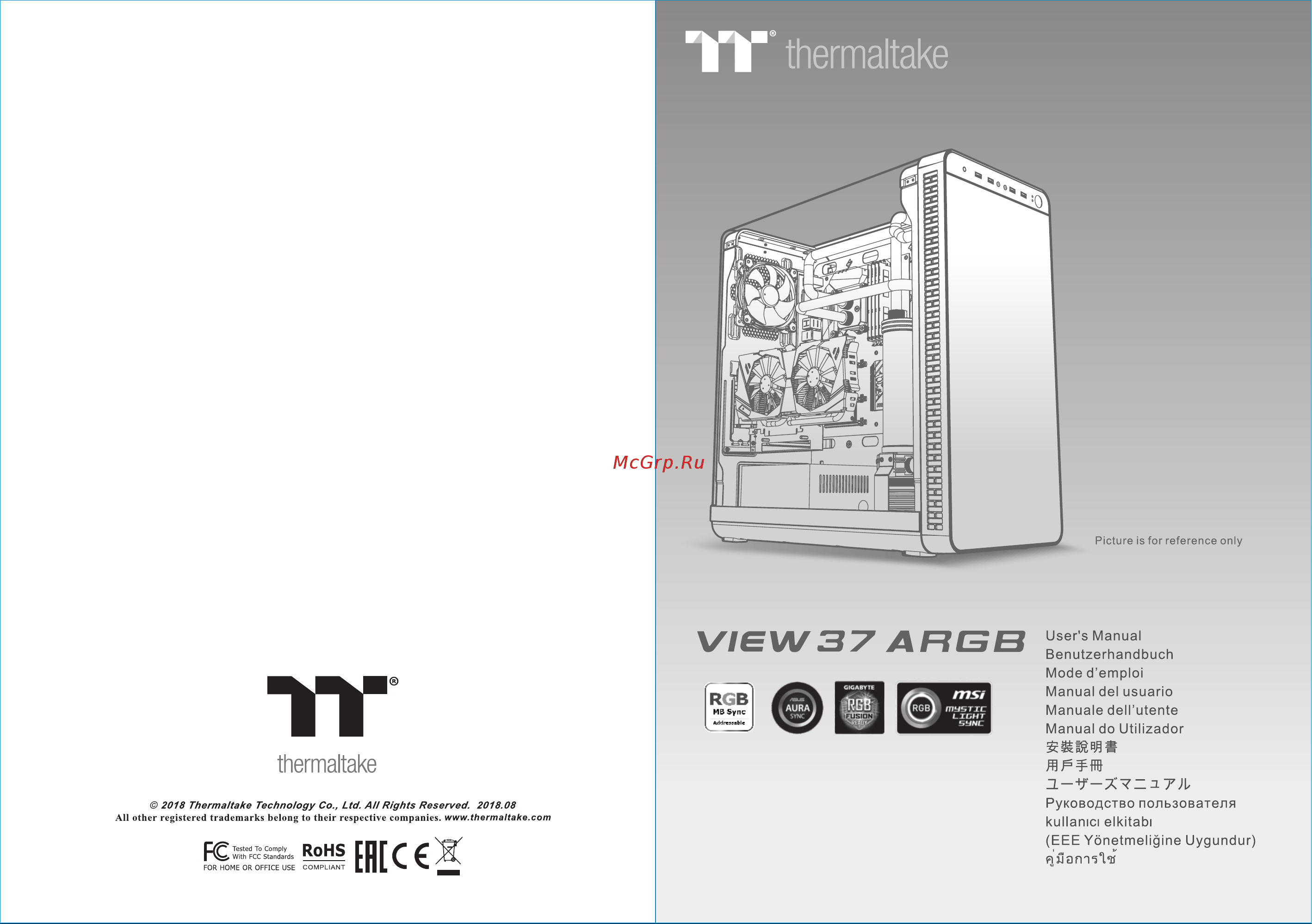 Thermaltake View 37 ARGB Edition (CA-1J7-00M1WN-04) Инструкция по эксплуатации онлайн