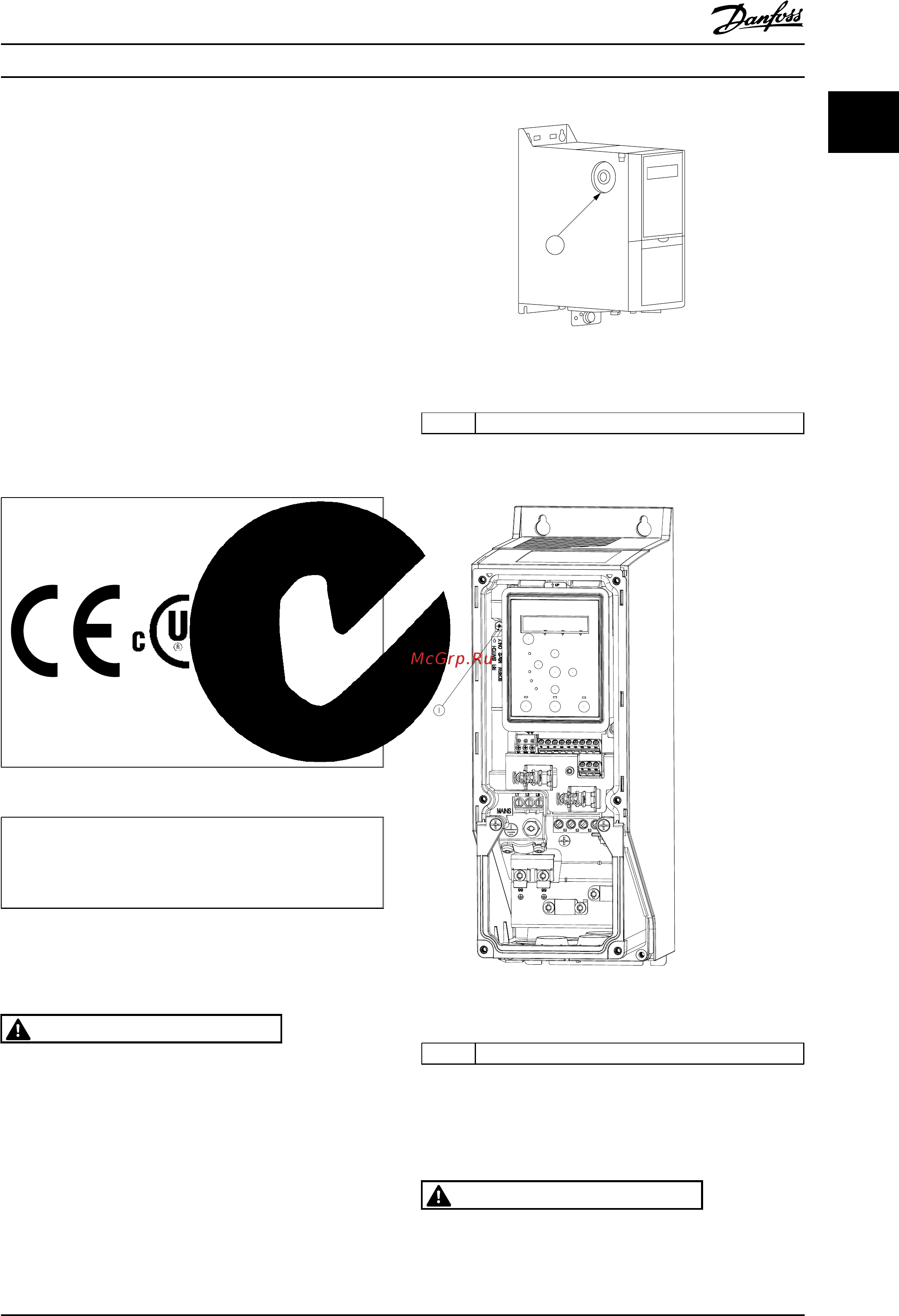 Danfoss HVAC Basic Drive FC101 131N0189 [4/49] Предупреждение