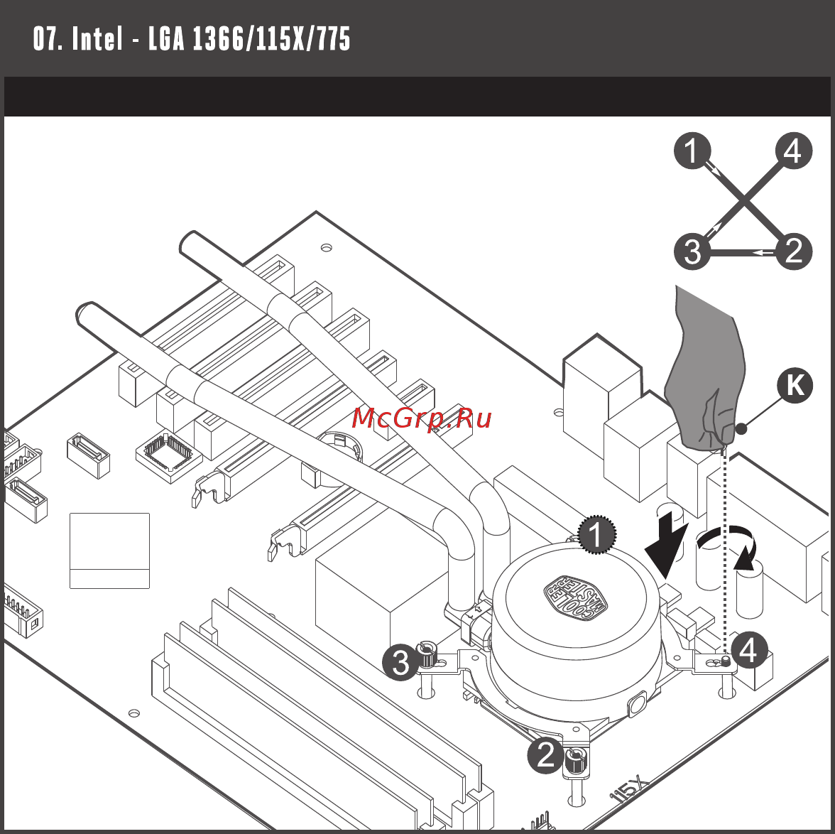 Cooler Master MASTERLIQUID LITE 240 (MLW-D24M-A20PW-R1) Инструкция по установке онлайн [8/16] 454657