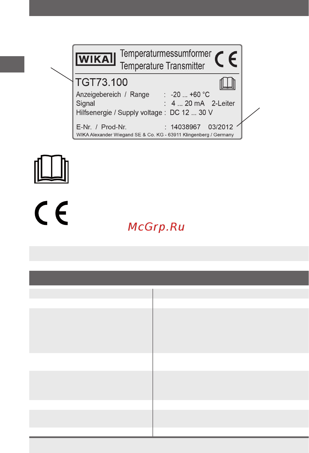 WIKA TGT73.160 [8/26] Безопасность 3 технические