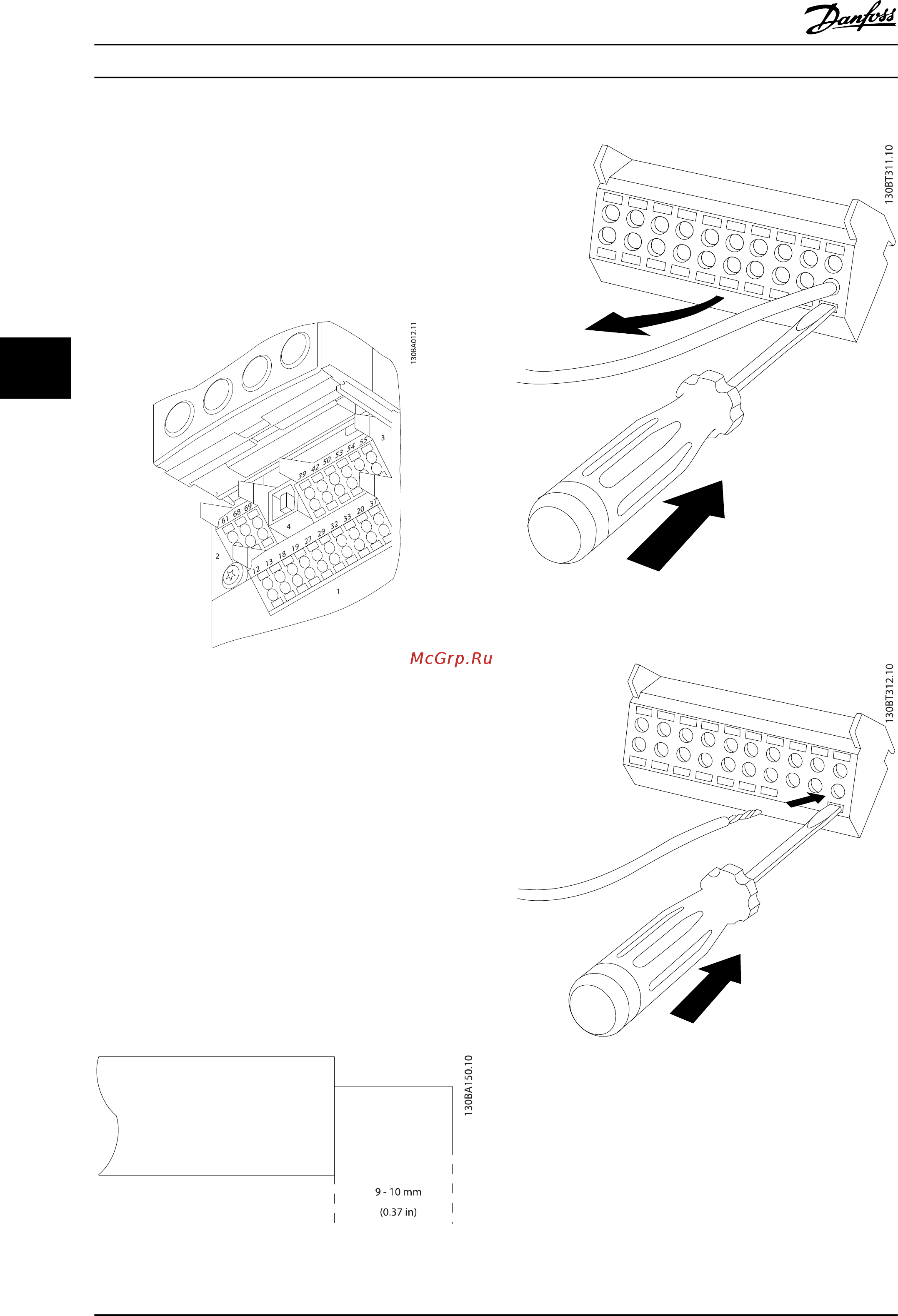 Danfoss VLT Refrigeration Drive FC-103N110 [69/138] Control cable terminals