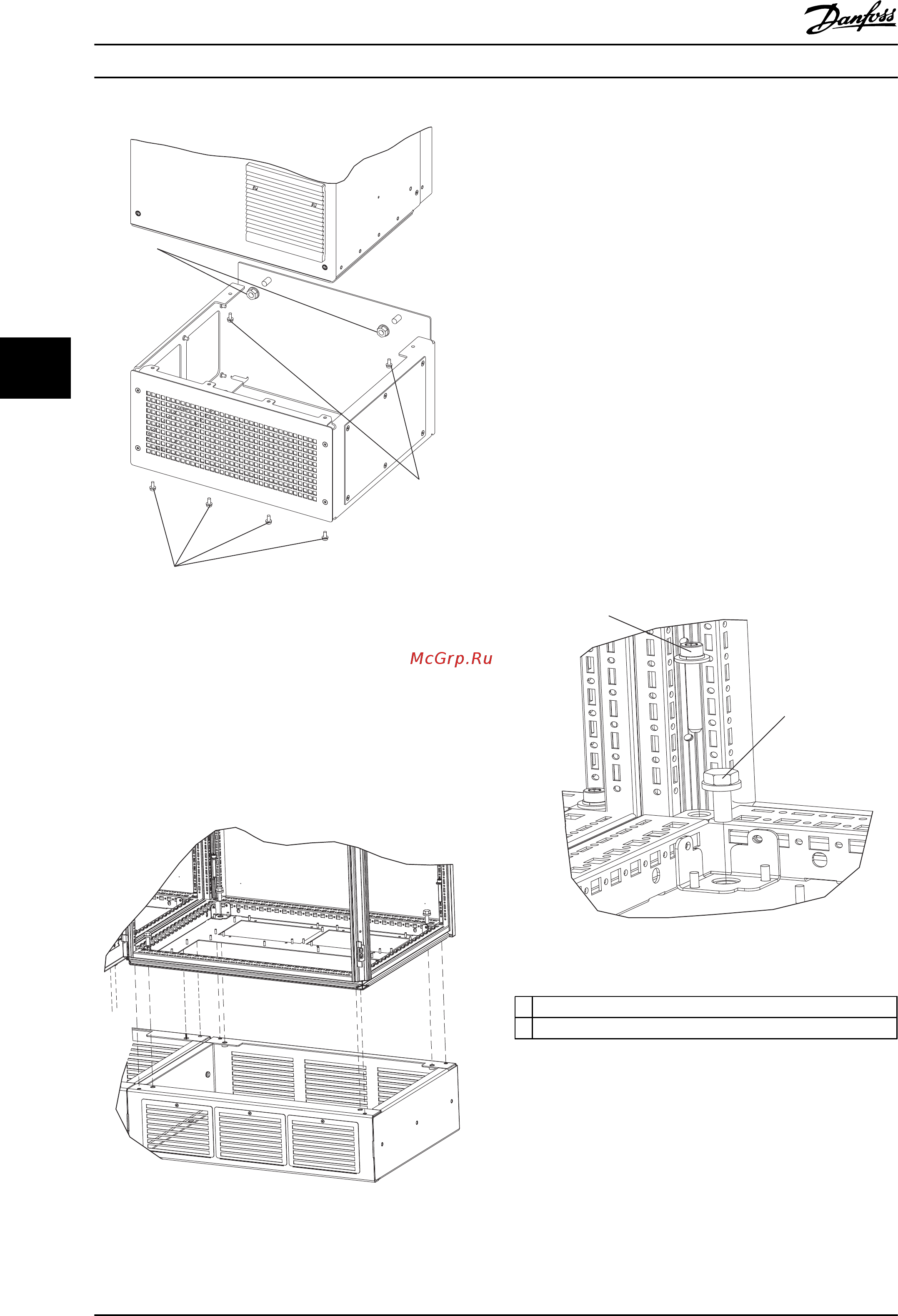 Danfoss VLT HVAC Drive FC-102P1K1T4 [116/254] Установка на подставке для корпусов типоразмера f